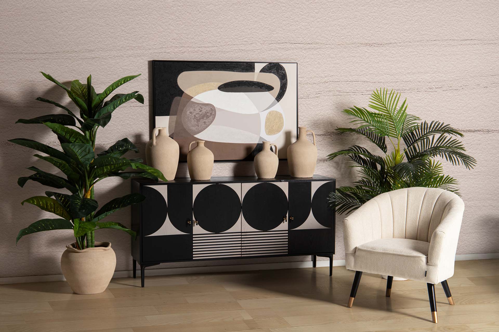 BROWN CERAMIC VASE 25x25x40 CM