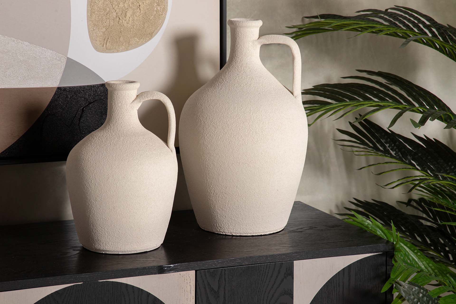 JARRON CERAMICA BEIGE 17x17x30 CM