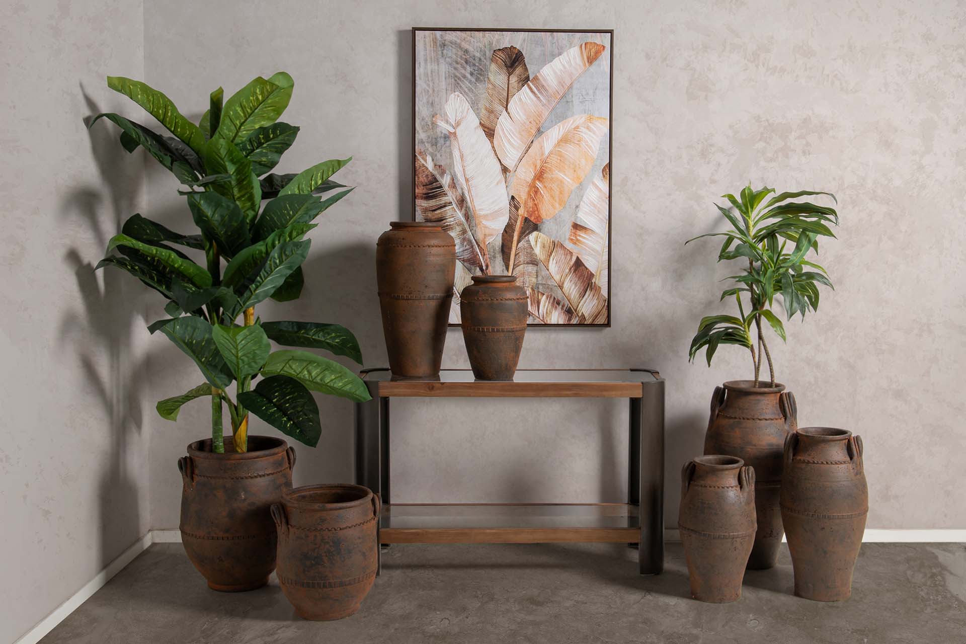 JARRON CERAMICA MARRON 40x40x70 CM