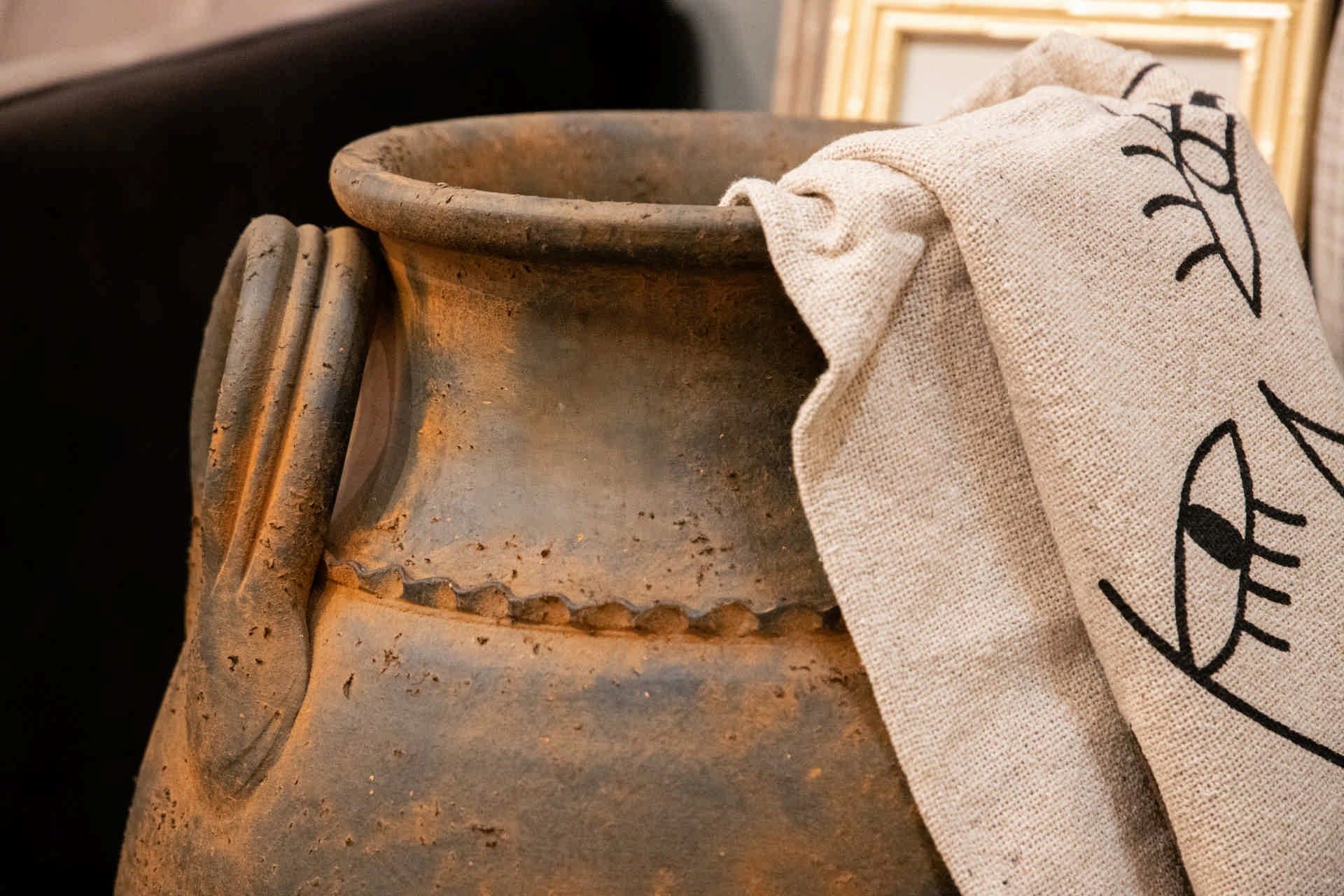 JARRON CERAMICA MARRON 40x40x70 CM