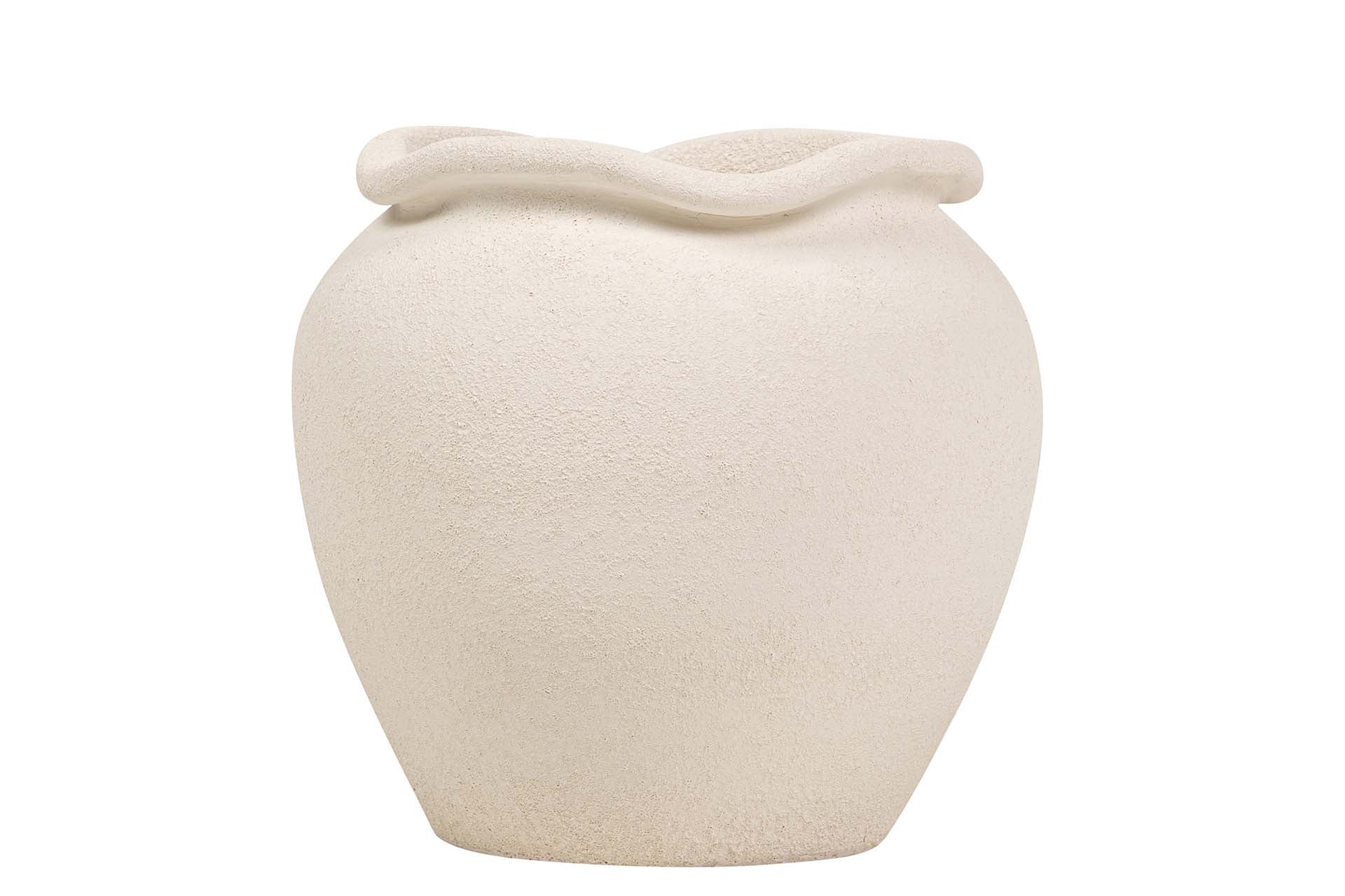 MACETERO CERAMICA BEIGE 34x34x33 CM