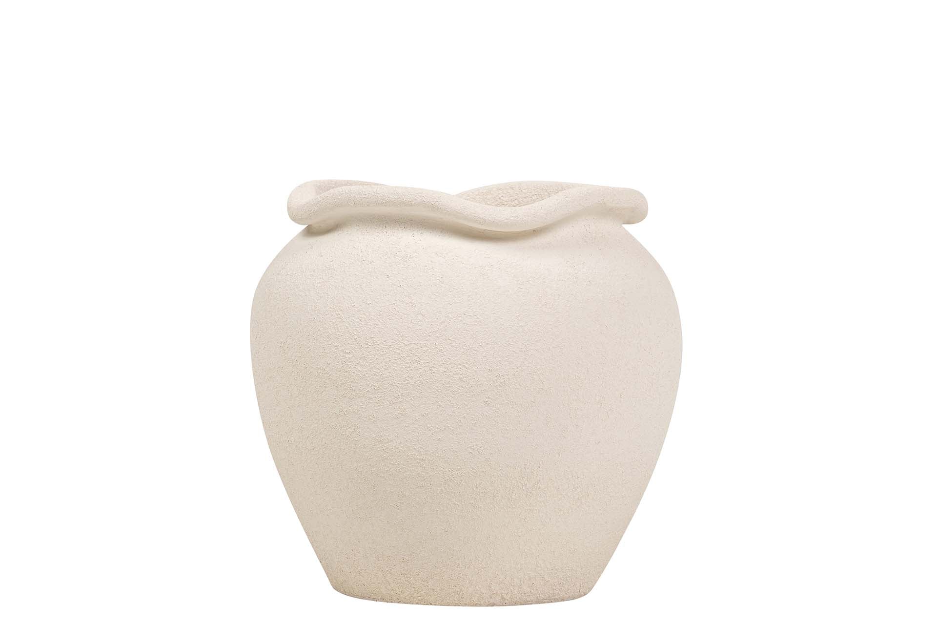 MACETERO CERAMICA BEIGE 28x28x23 CM