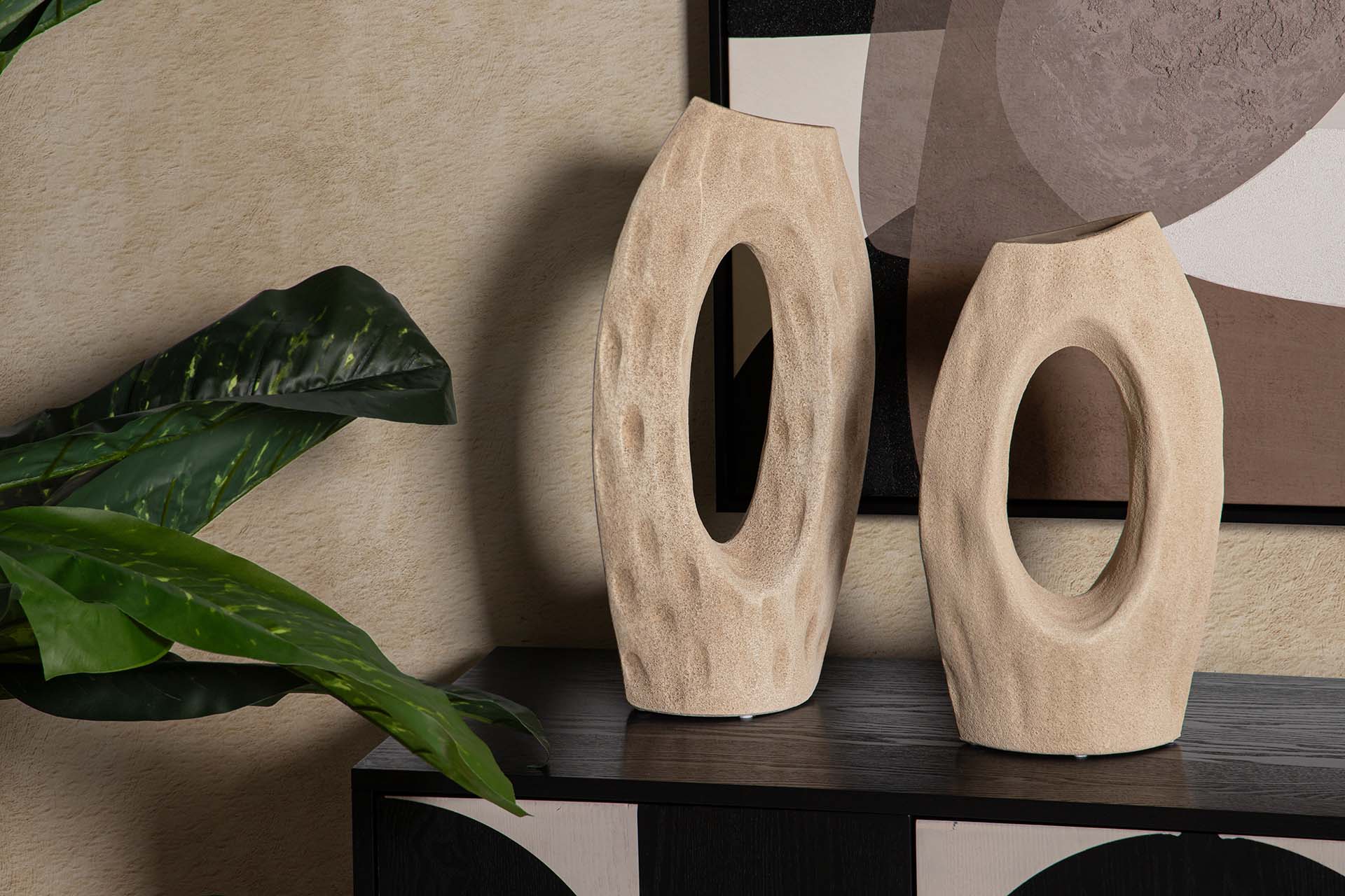 JARRON CERAMICA MARRON 24x12x50 CM