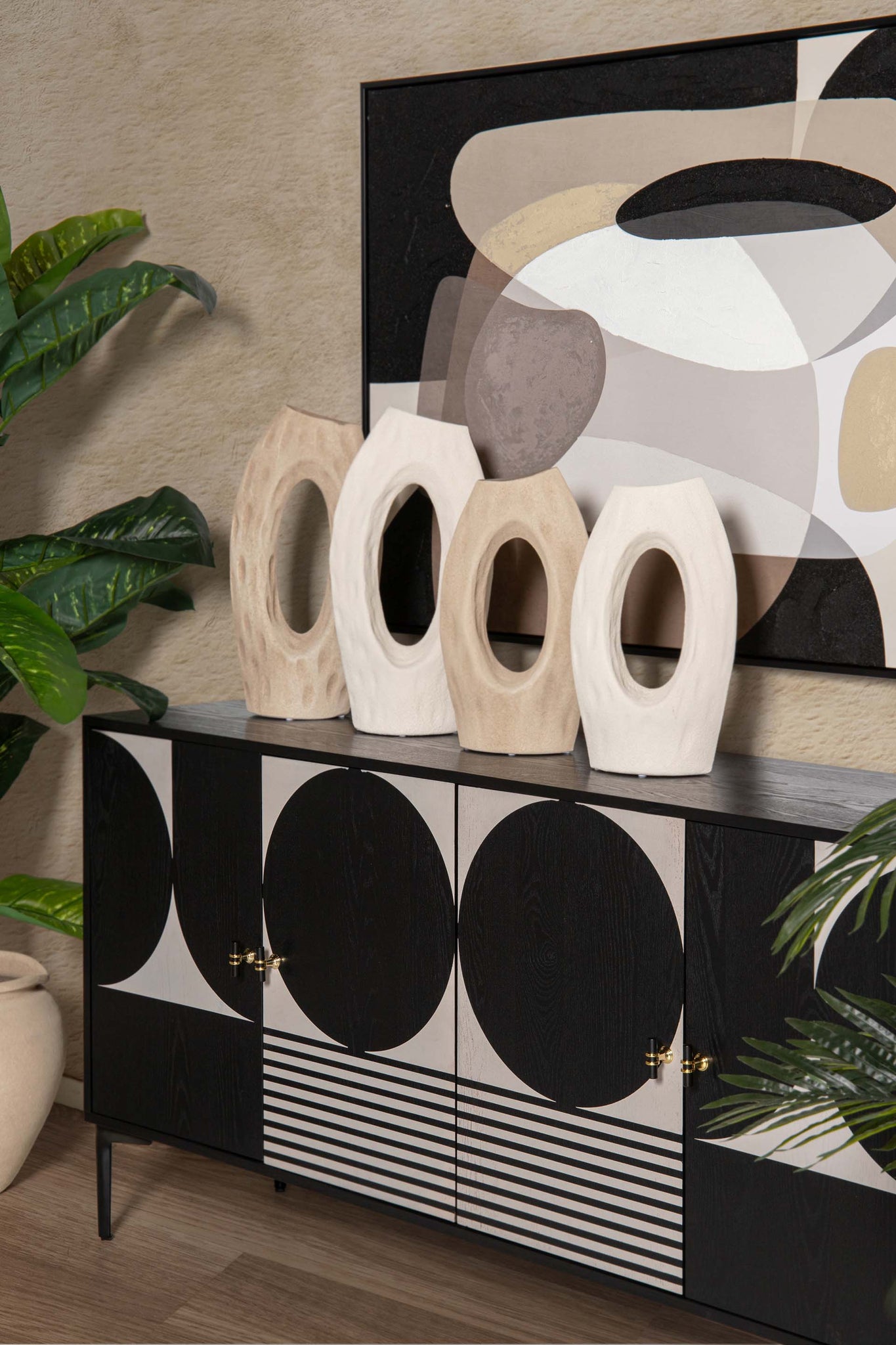 JARRON CERAMICA BEIGE 23x12x40 CM