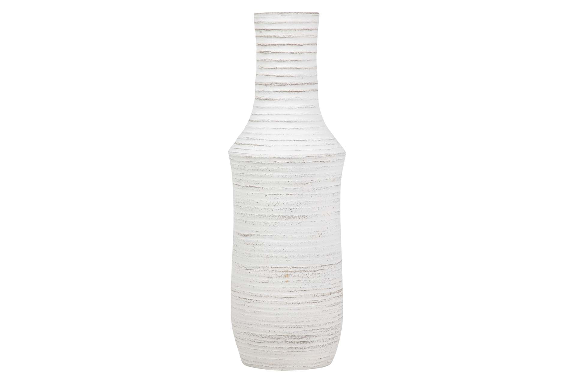 WHITE CERAMIC VASE 25x25x80 CM