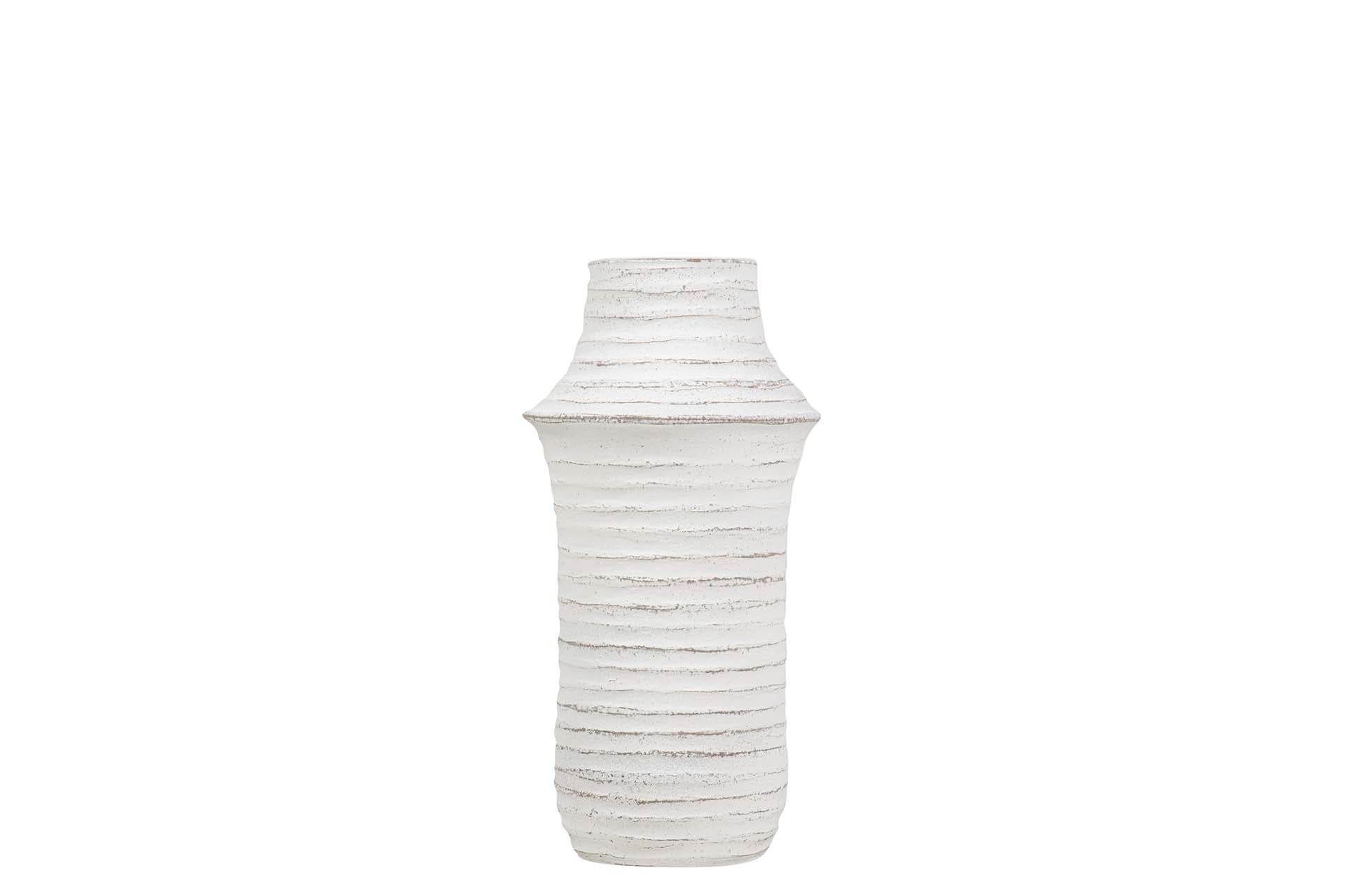 VASO DE CERÂMICA BRANCA 19x19x40 CM