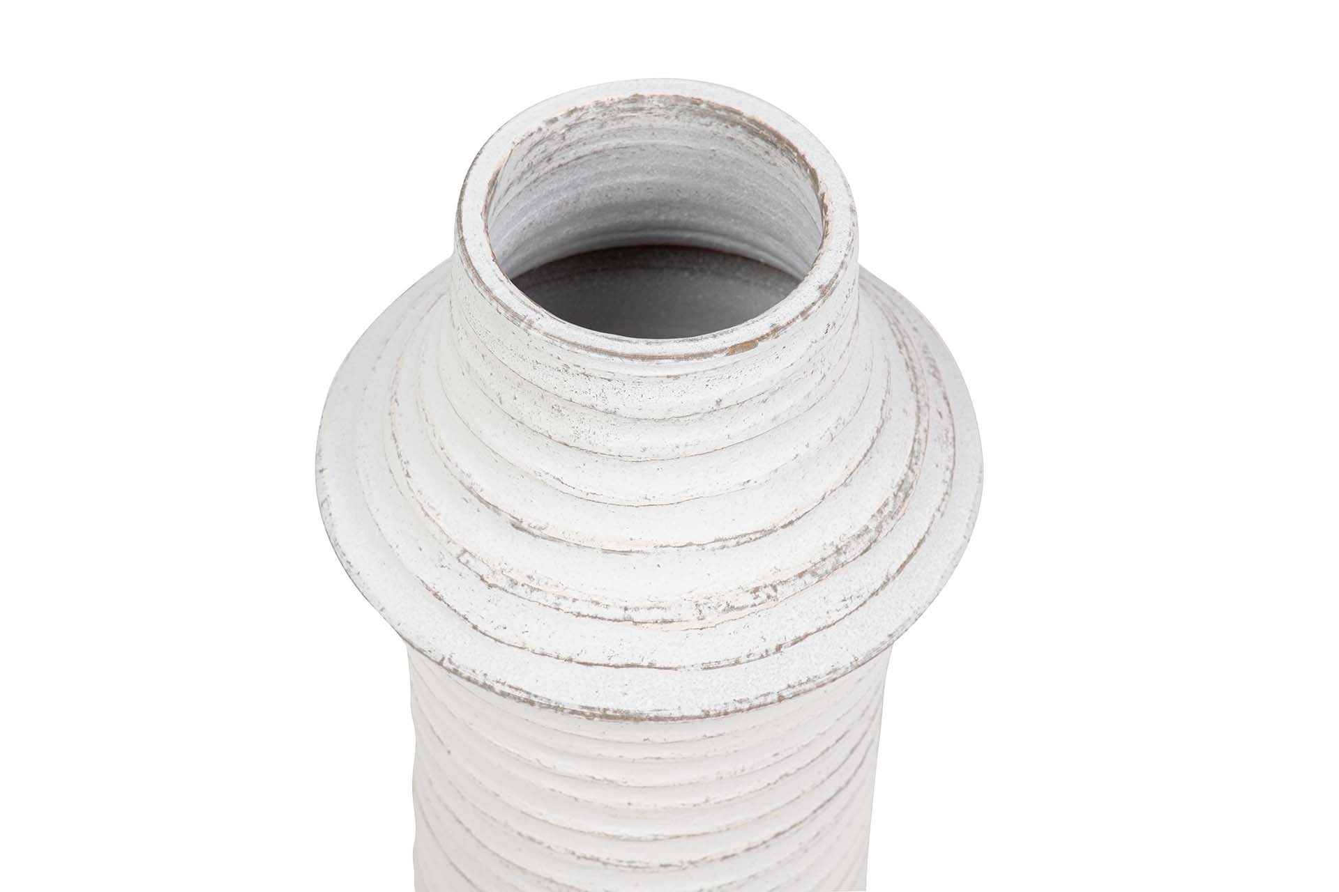 VASO DE CERÂMICA BRANCA 19x19x40 CM
