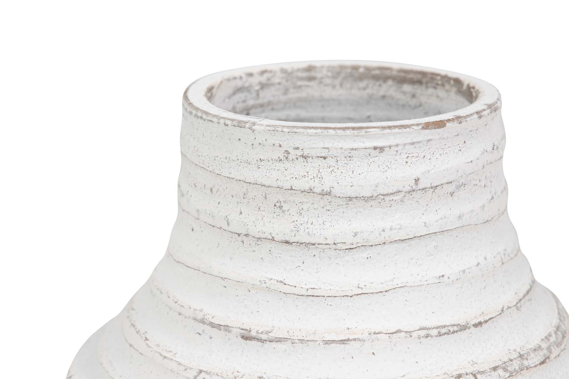 VASO DE CERÂMICA BRANCA 19x19x40 CM