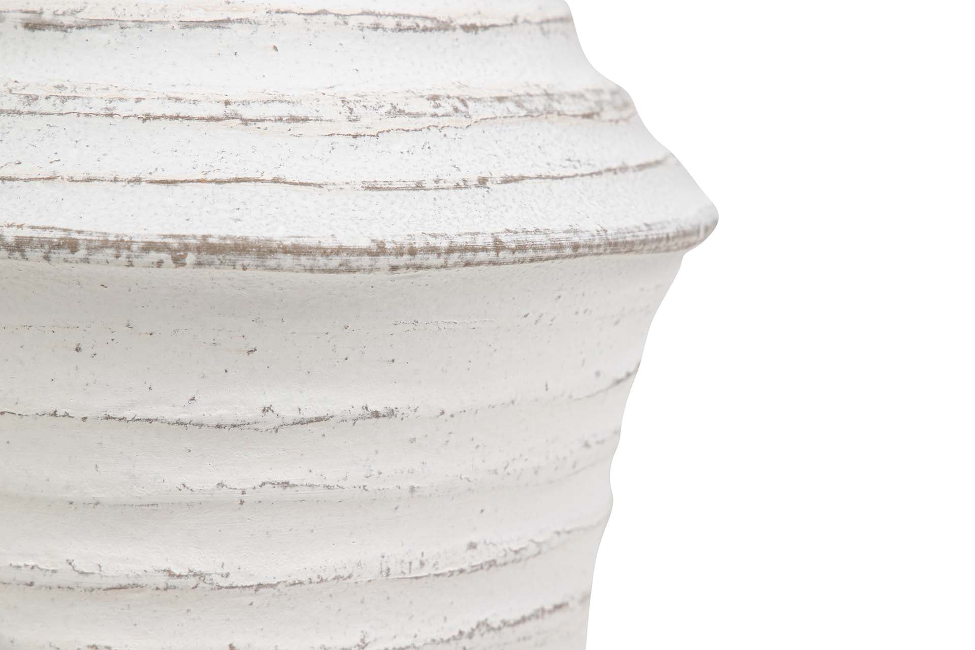 VASO DE CERÂMICA BRANCA 19x19x40 CM