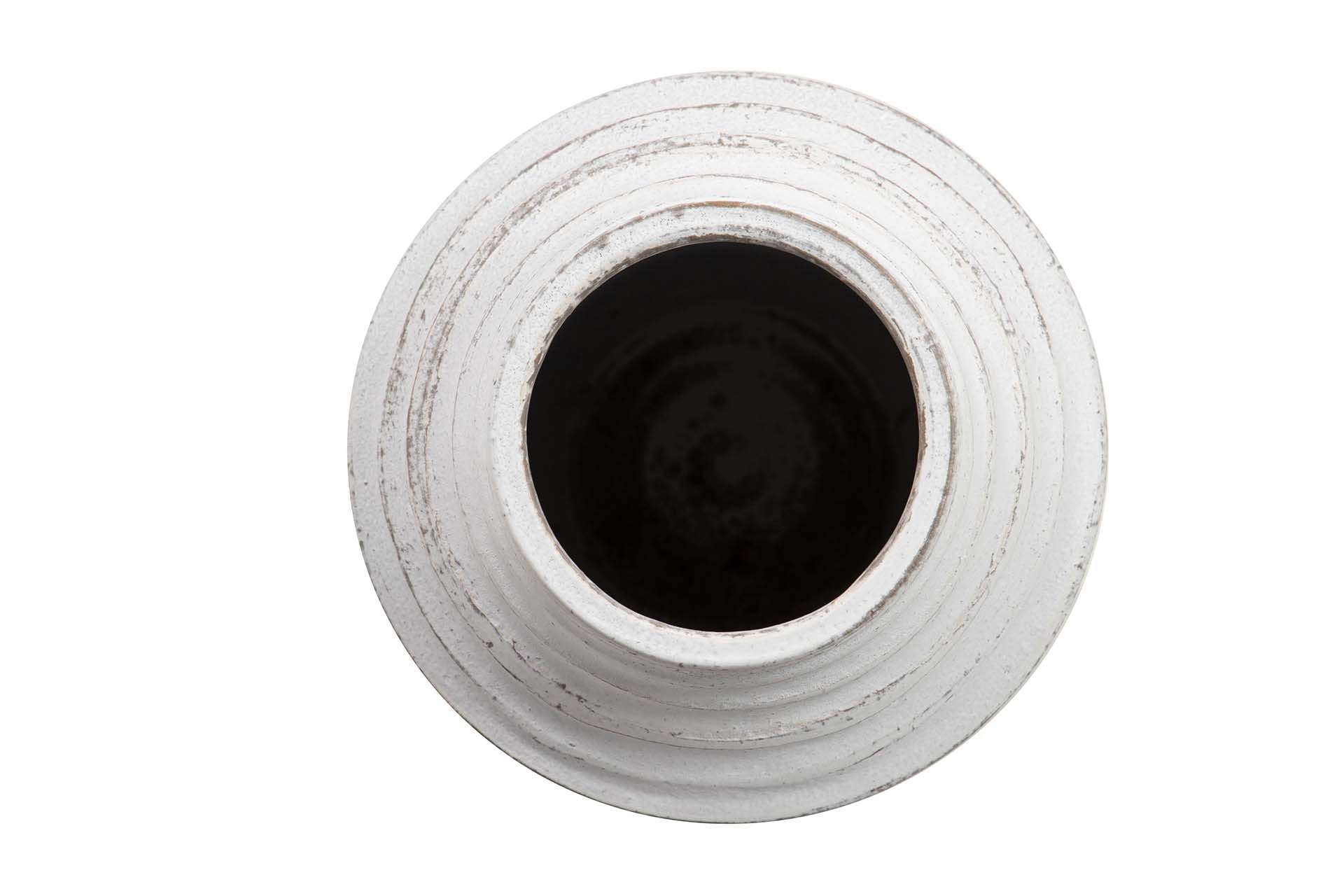 VASO DE CERÂMICA BRANCA 19x19x40 CM
