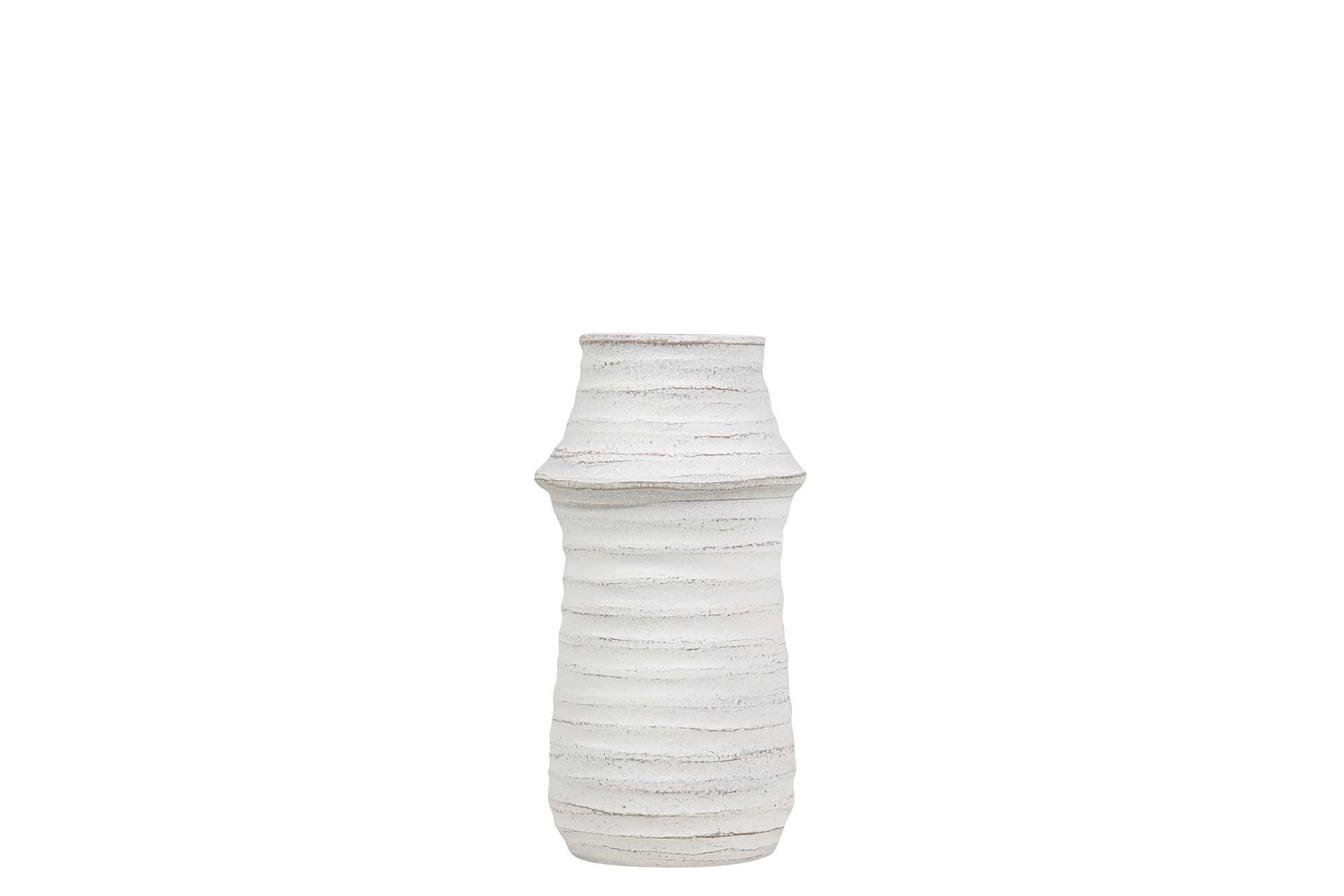 WHITE CERAMIC VASE 21x21x30 CM