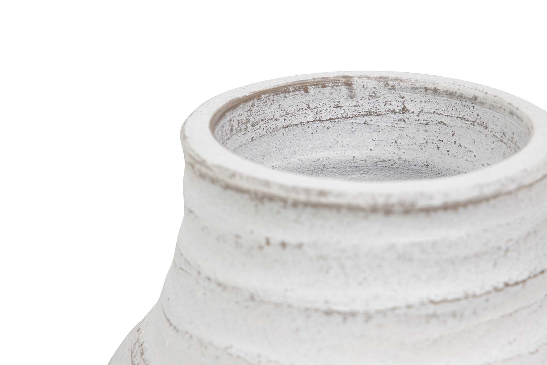 WHITE CERAMIC VASE 21x21x30 CM