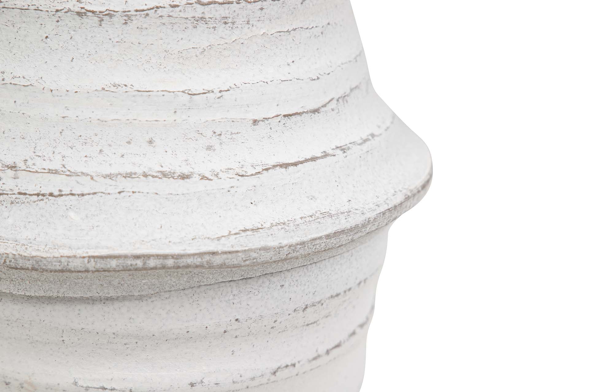 WHITE CERAMIC VASE 21x21x30 CM