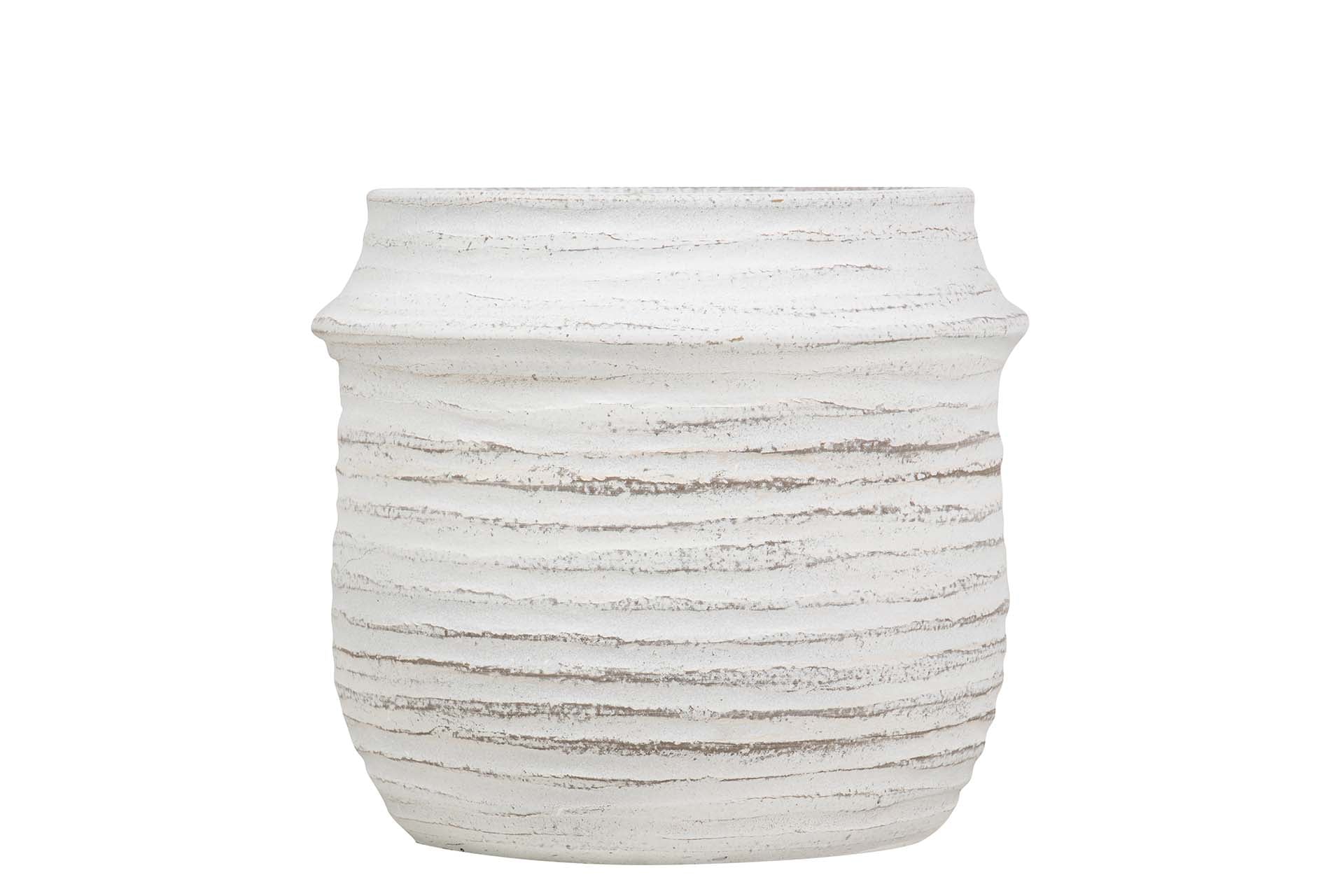 JARDINEIRA DE CERÂMICA BRANCA 31x31x28 CM