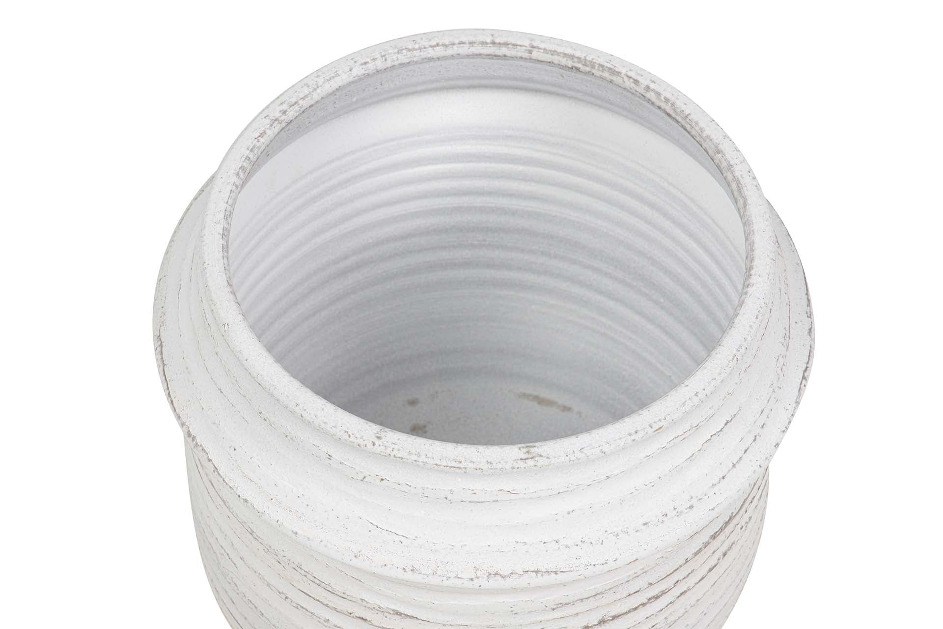 JARDINEIRA DE CERÂMICA BRANCA 31x31x28 CM