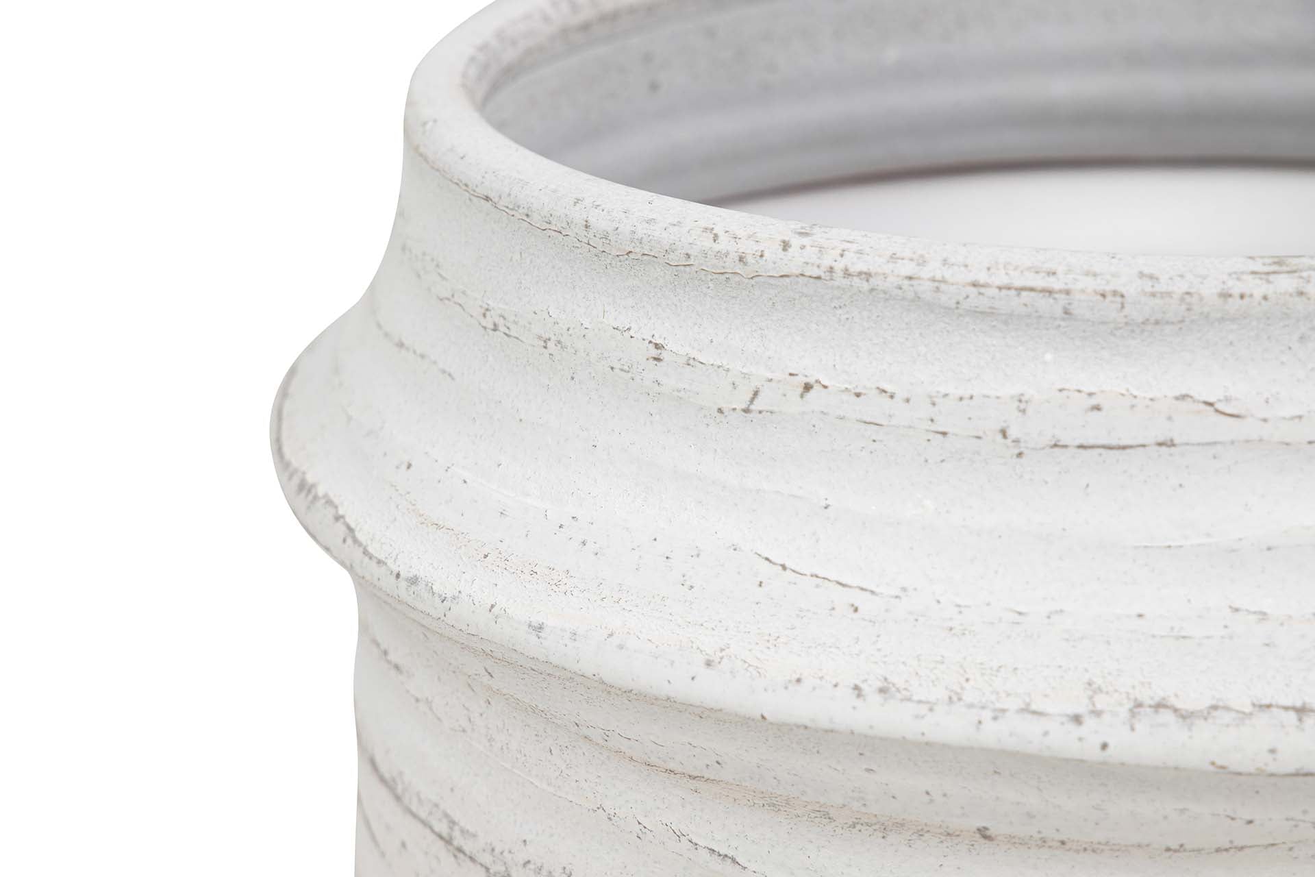 JARDINEIRA DE CERÂMICA BRANCA 31x31x28 CM