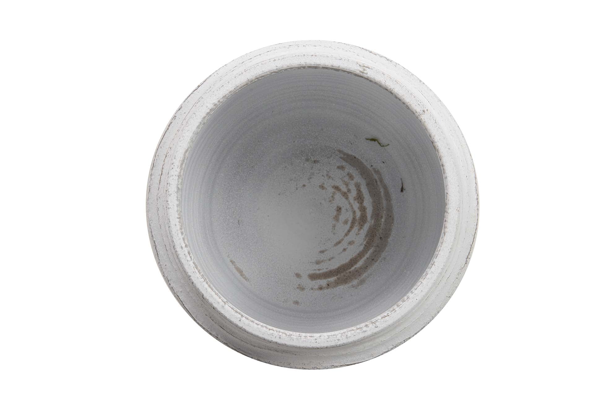 JARDINEIRA DE CERÂMICA BRANCA 31x31x28 CM