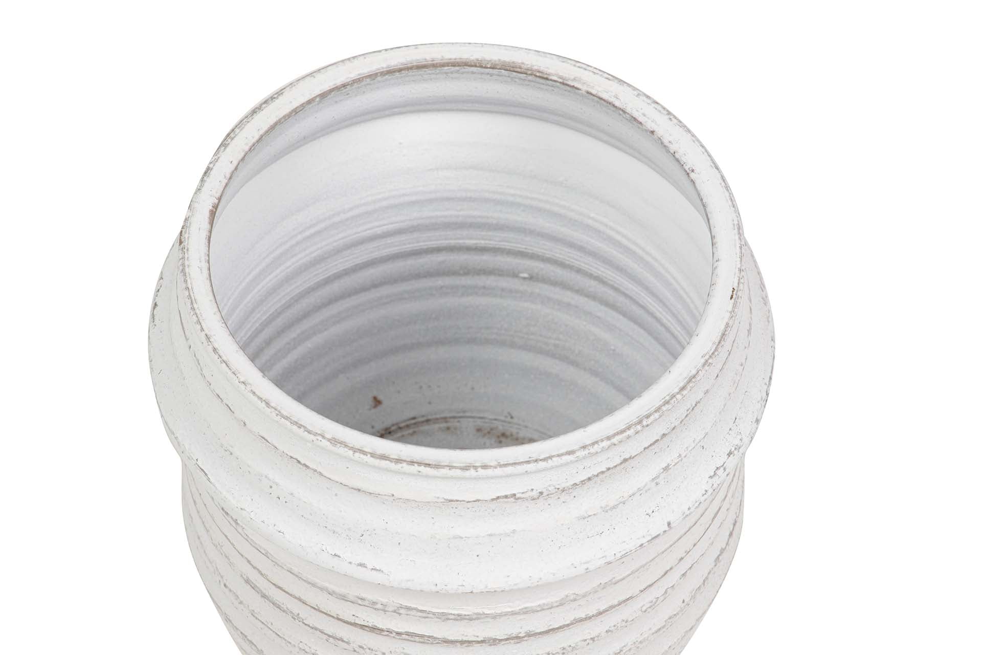 JARDINEIRA DE CERÂMICA BRANCA 28x28x23 CM