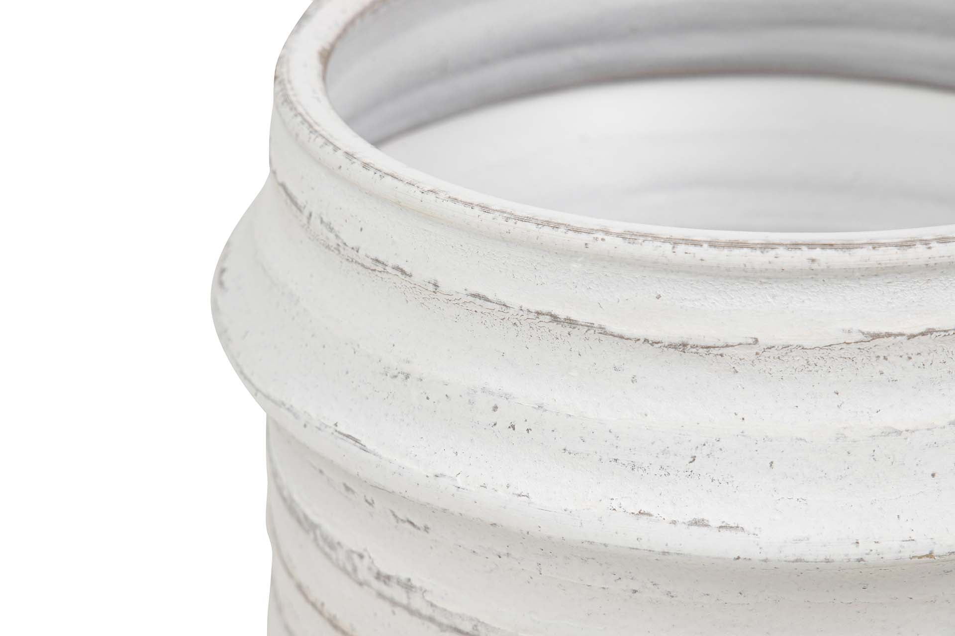 JARDINEIRA DE CERÂMICA BRANCA 28x28x23 CM