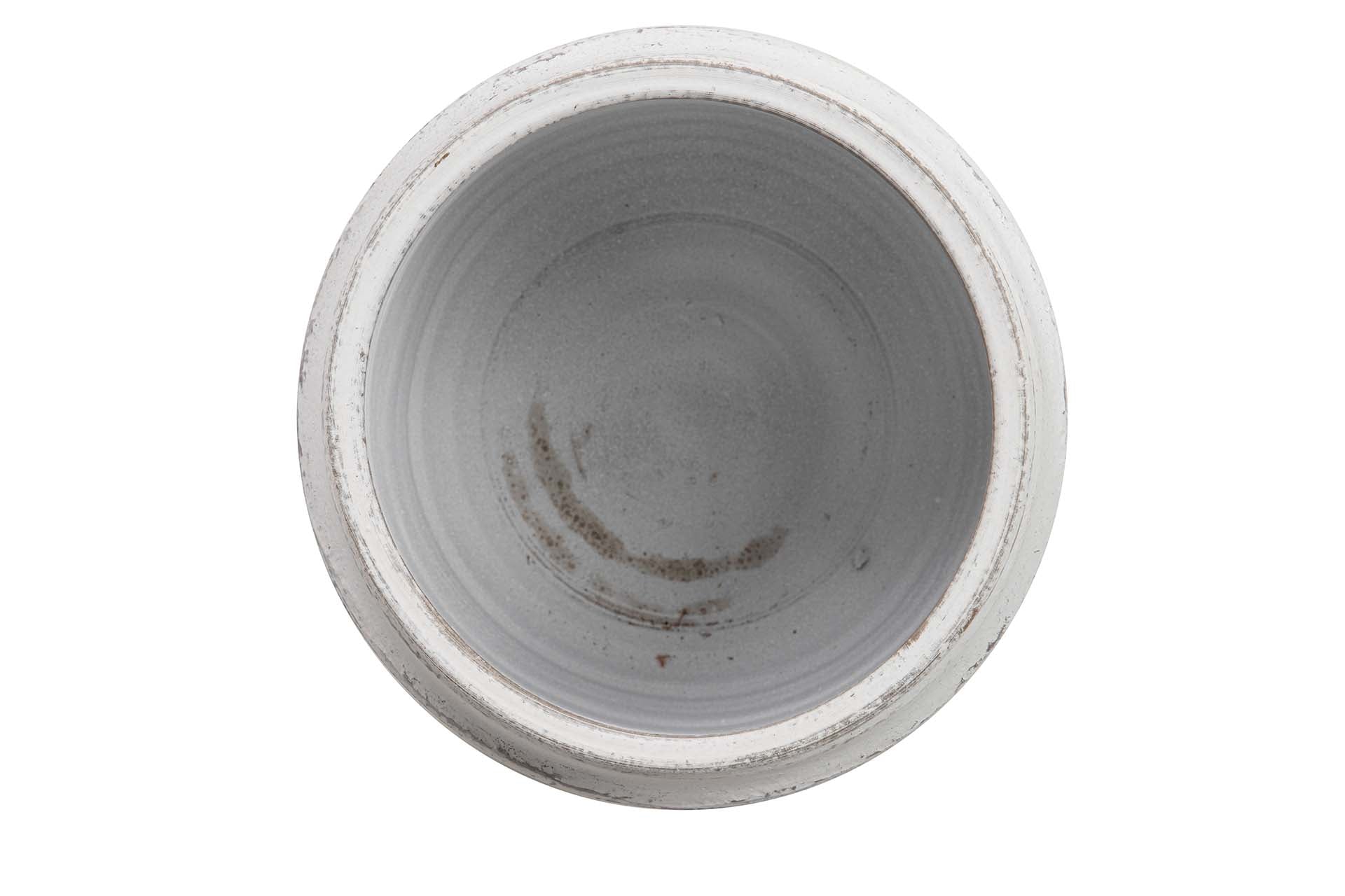 JARDINEIRA DE CERÂMICA BRANCA 28x28x23 CM