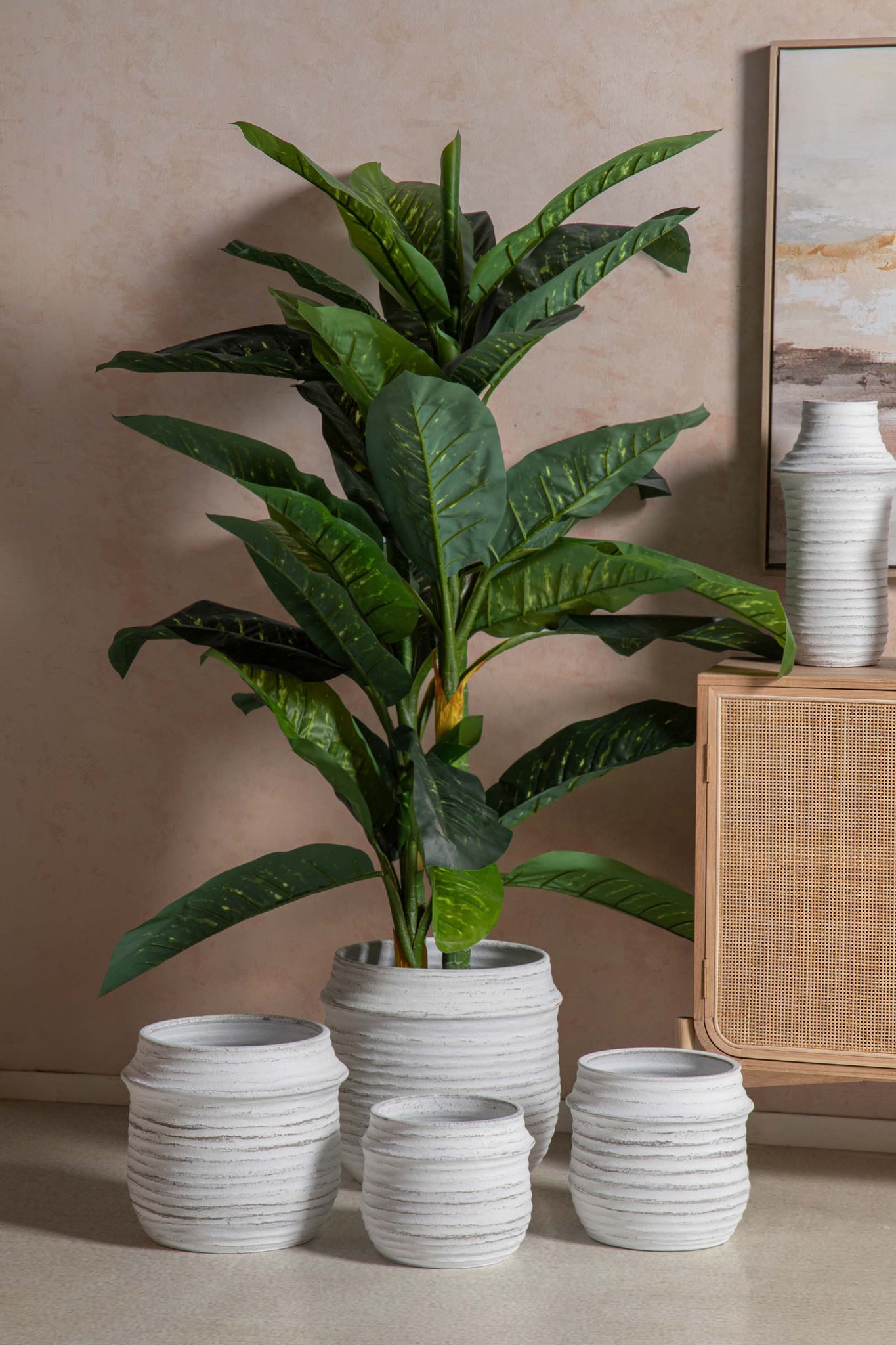 VASO DE CERÂMICA BRANCO 23x23x19 CM