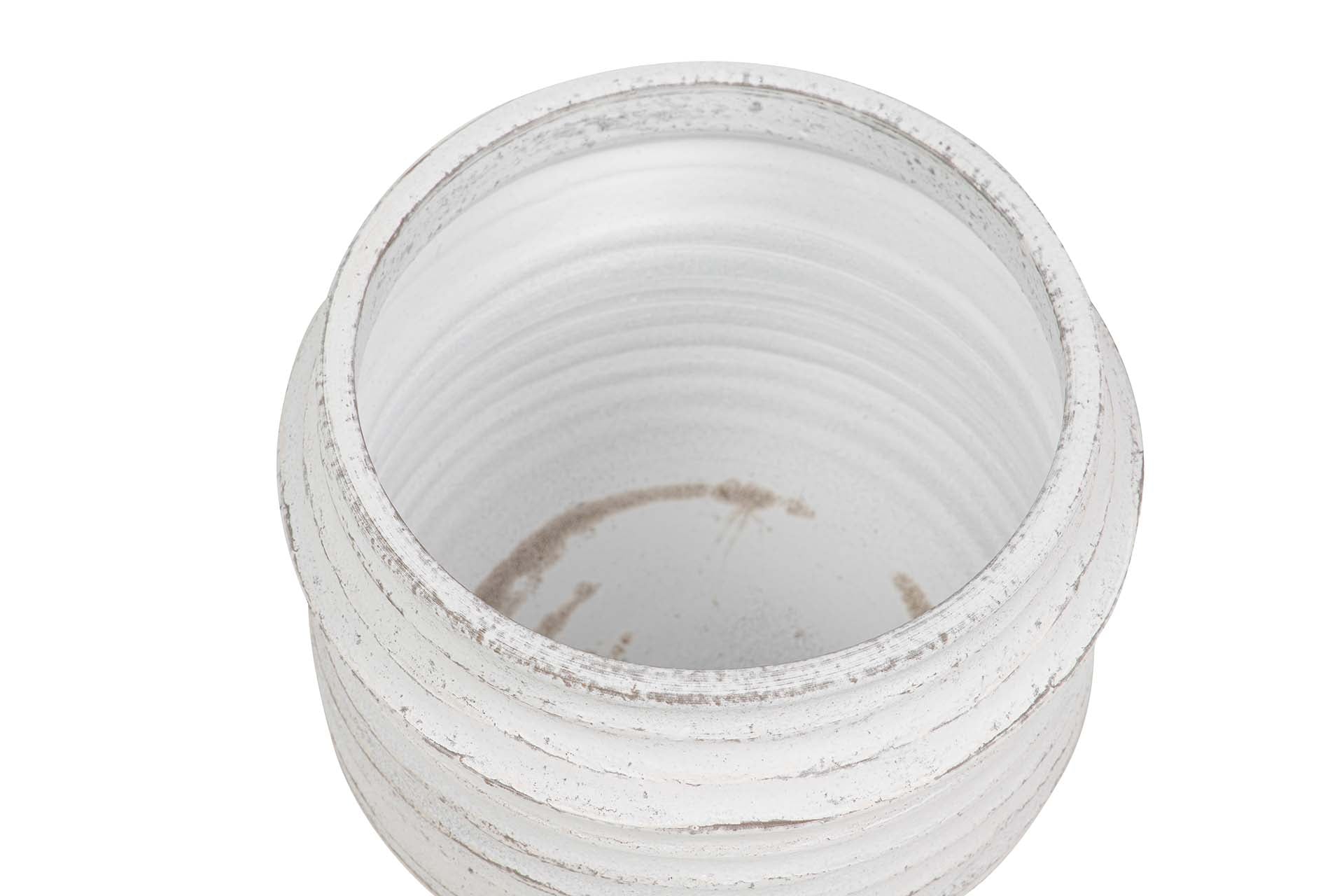 VASO DE CERÂMICA BRANCO 23x23x19 CM