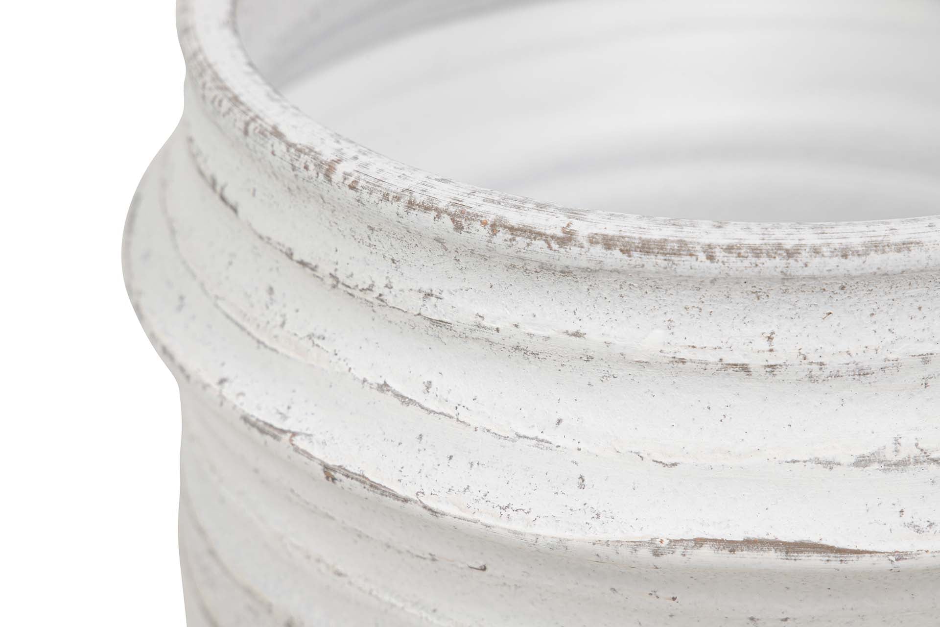 VASO DE CERÂMICA BRANCO 23x23x19 CM