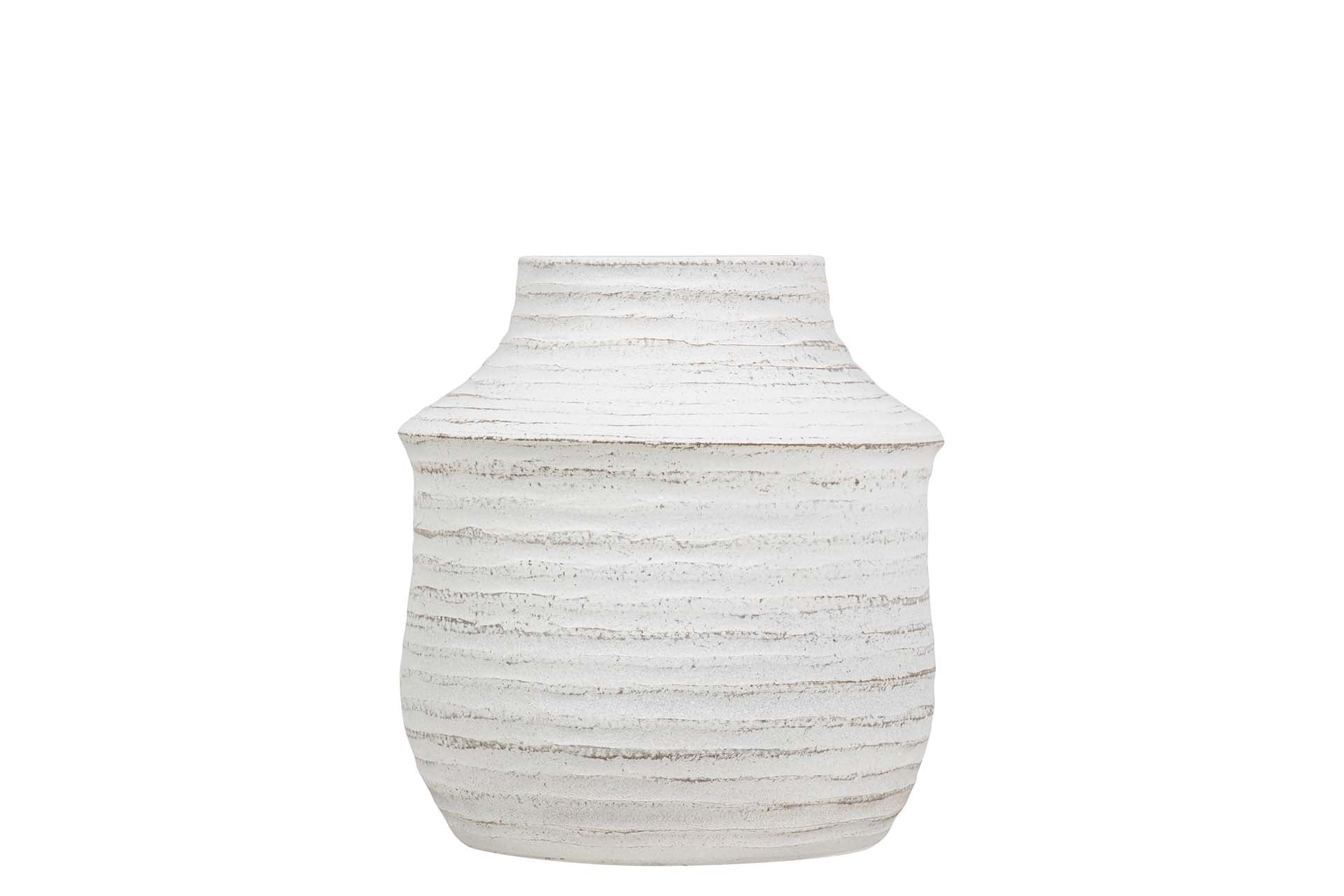 WHITE CERAMIC VASE 30x30x32 CM