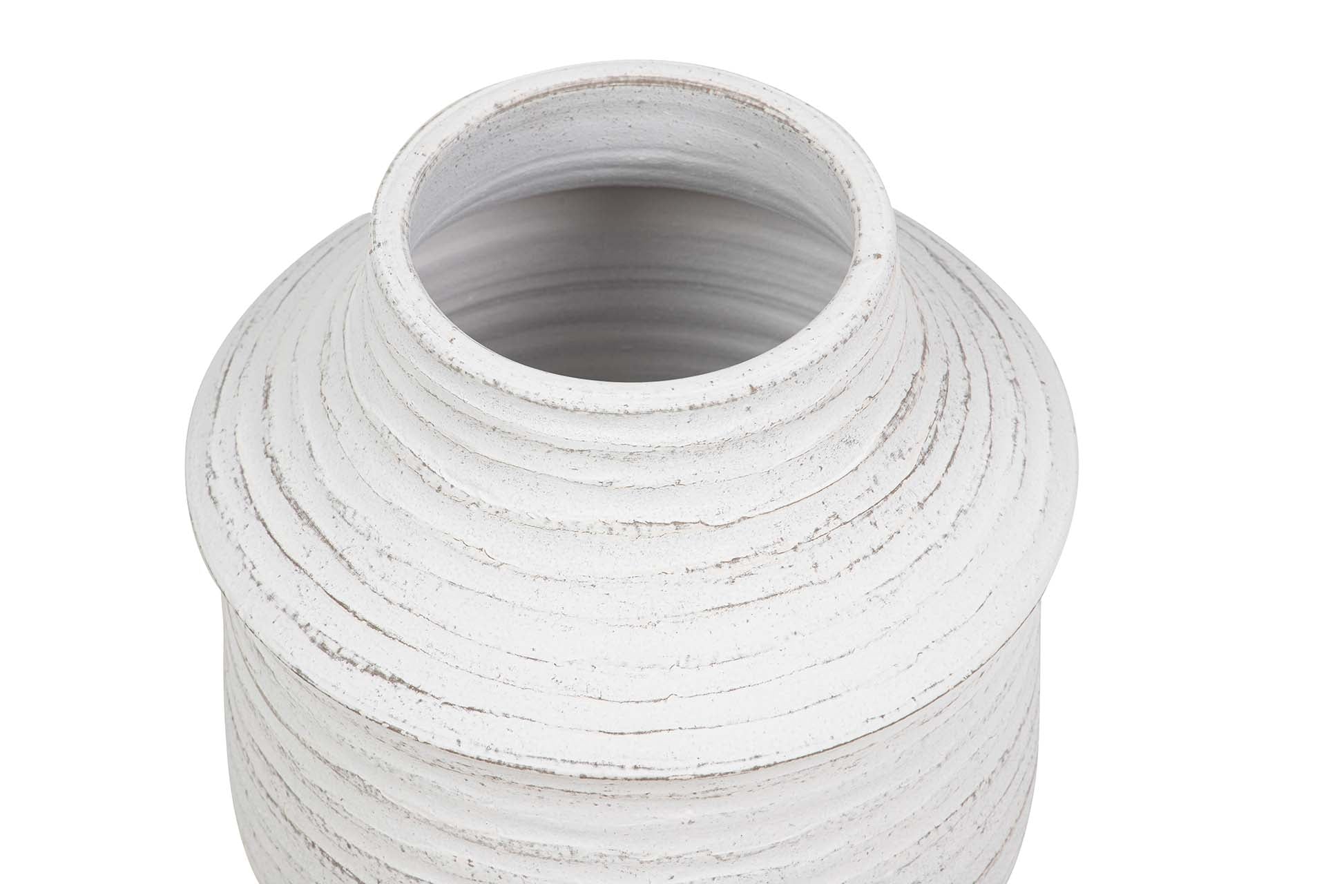 WHITE CERAMIC VASE 30x30x32 CM