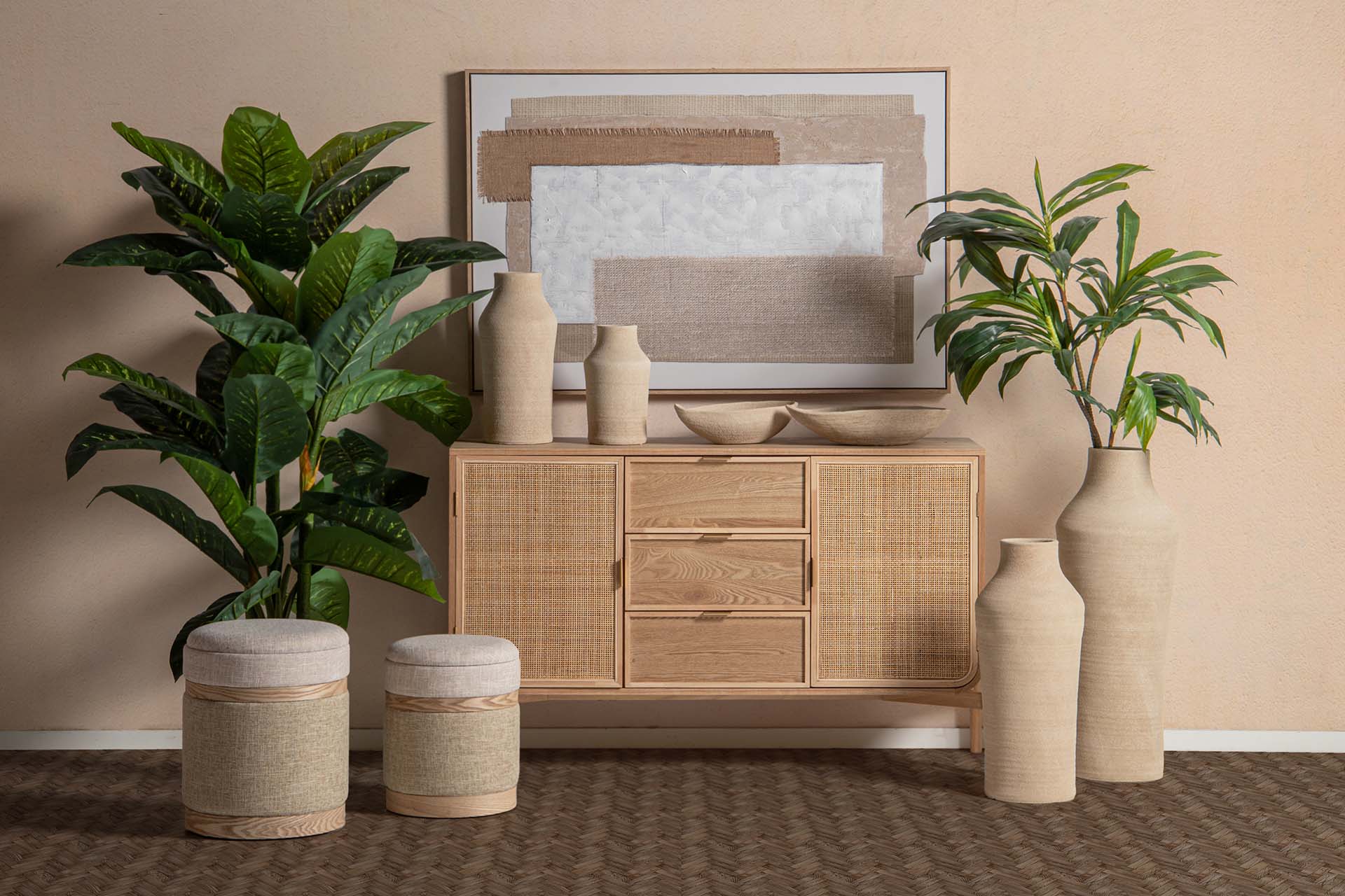 JARRON CERAMICA MARRON 28x28x60 CM