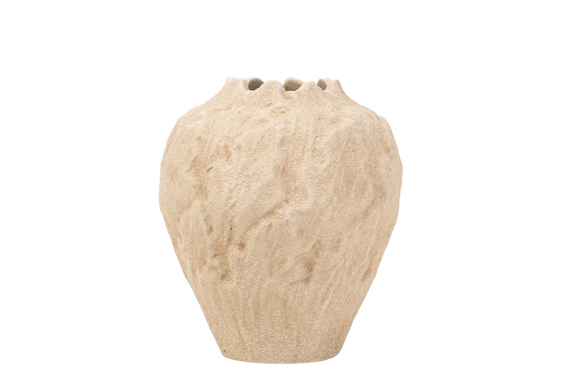 BROWN CERAMIC VASE 18x18x20 CM