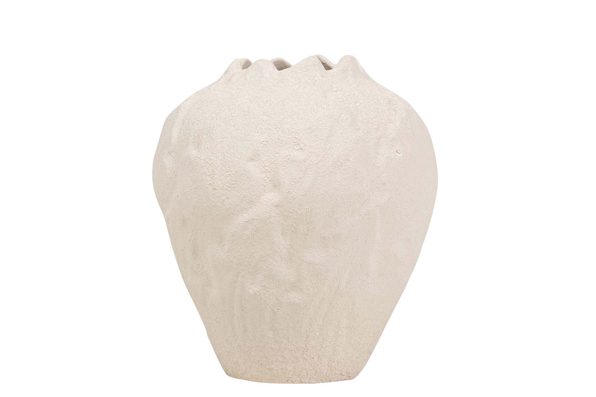 BEIGE CERAMIC VASE 21x21x24 CM