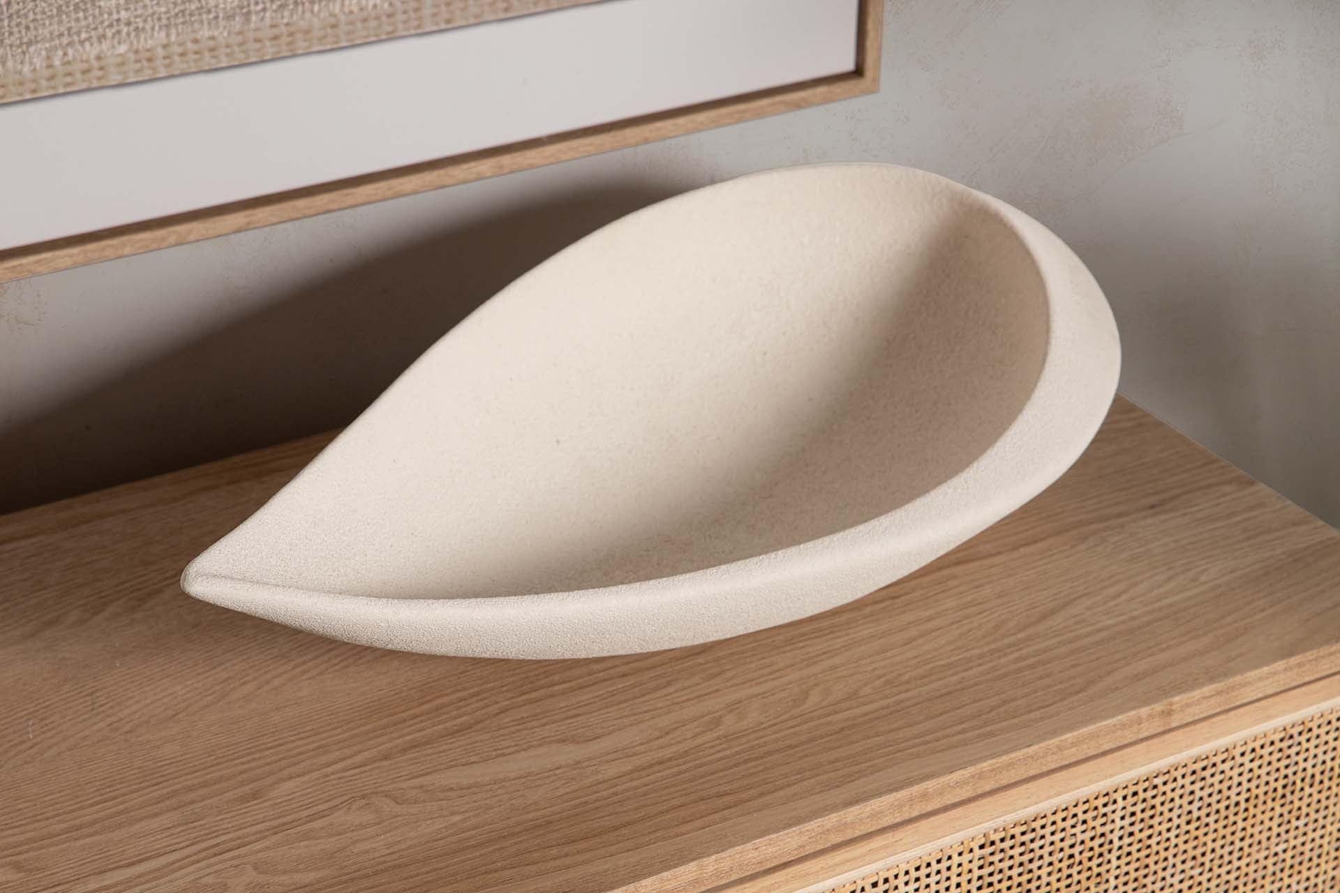 CENTRO DE MESA CERAMICA BEIGE 48x23x40 CM