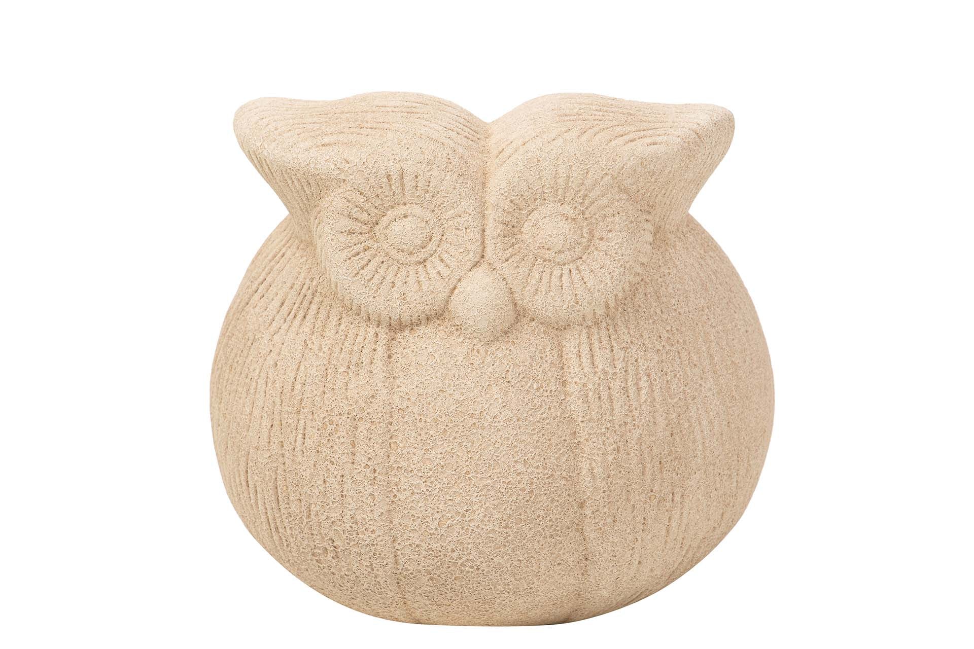 FIGURA BUHO CERAMICA MARRON 19x19x19 CM