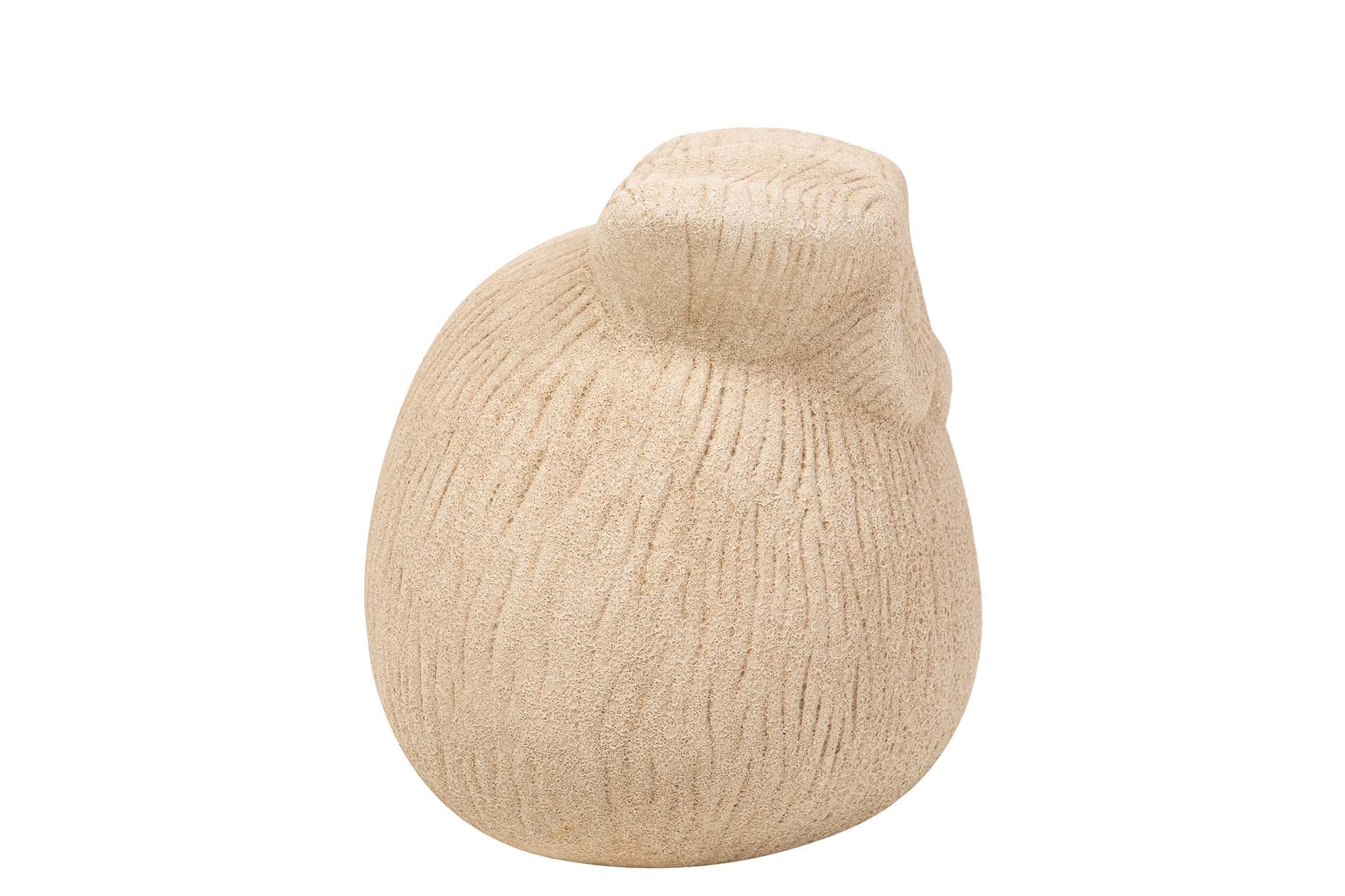 FIGURA BUHO CERAMICA MARRON 19x19x19 CM
