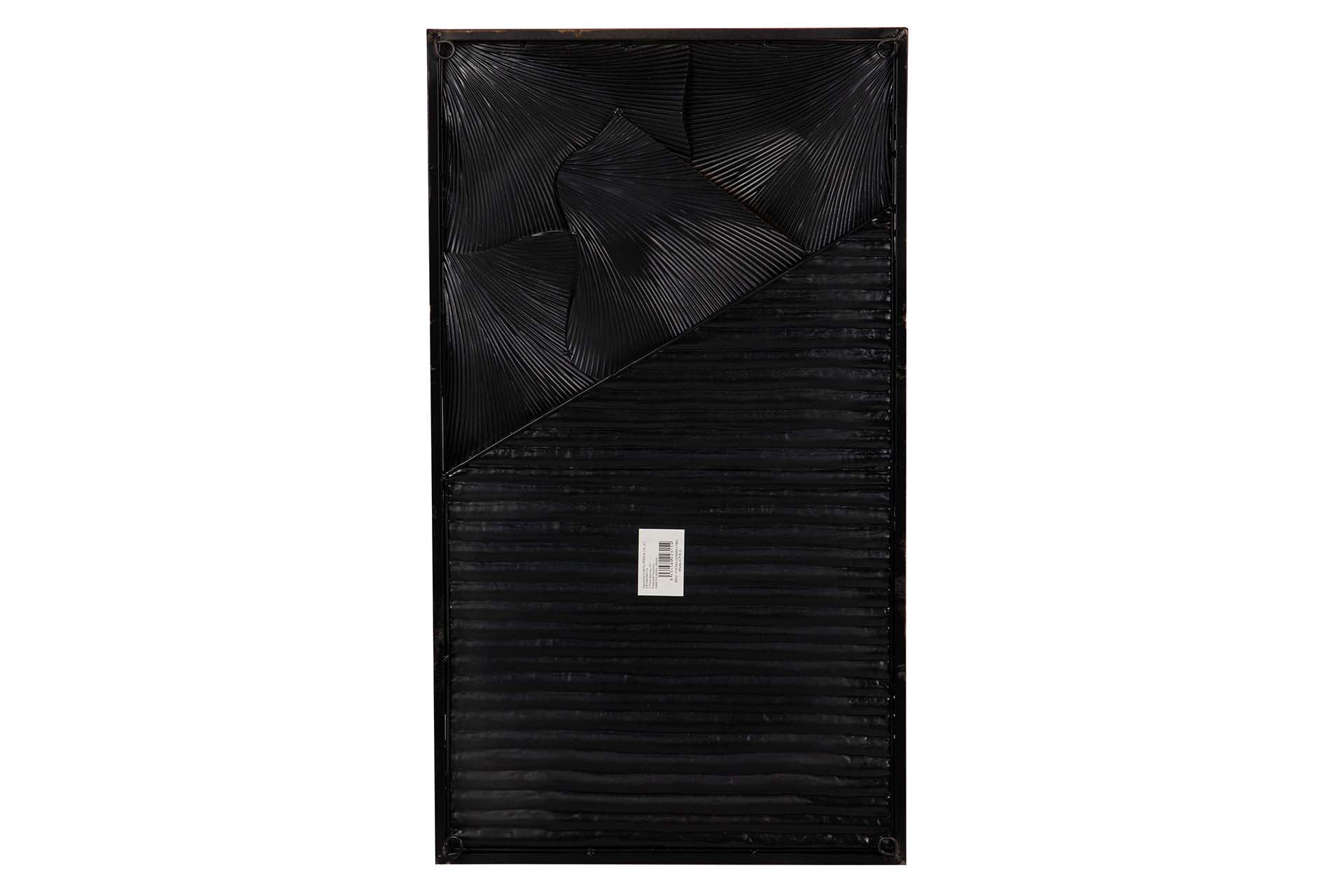ORNAMENTO DE PAREDE DE METAL PRETO DOURADO 42x6x74 CM