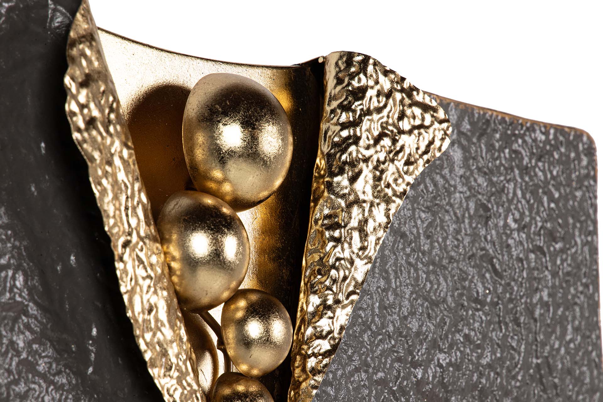 ORNAMENTO DE PAREDE DE METAL PRETO DOURADO 62x8x100 CM