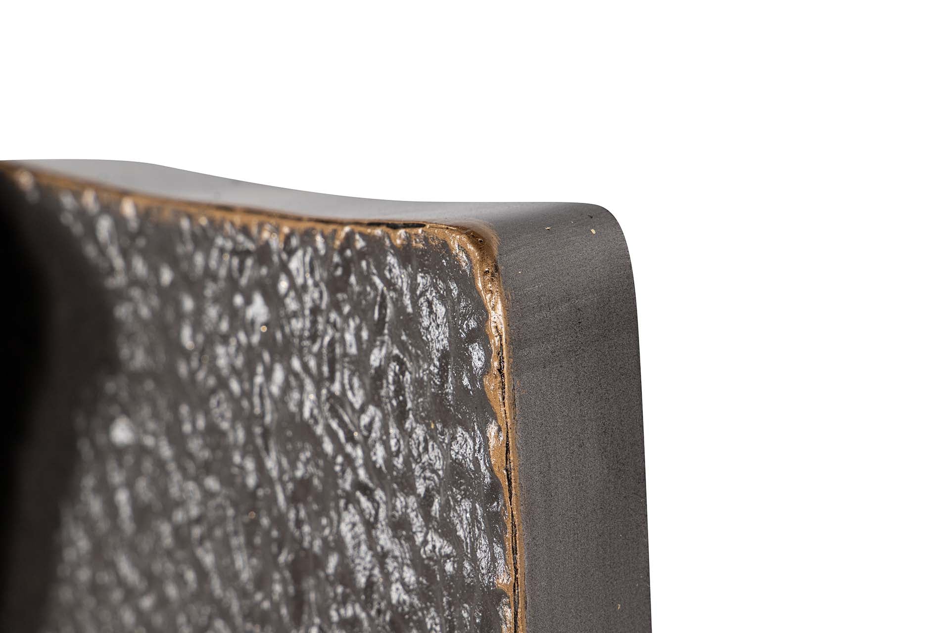 ORNAMENTO DE PAREDE DE METAL PRETO DOURADO 62x8x100 CM