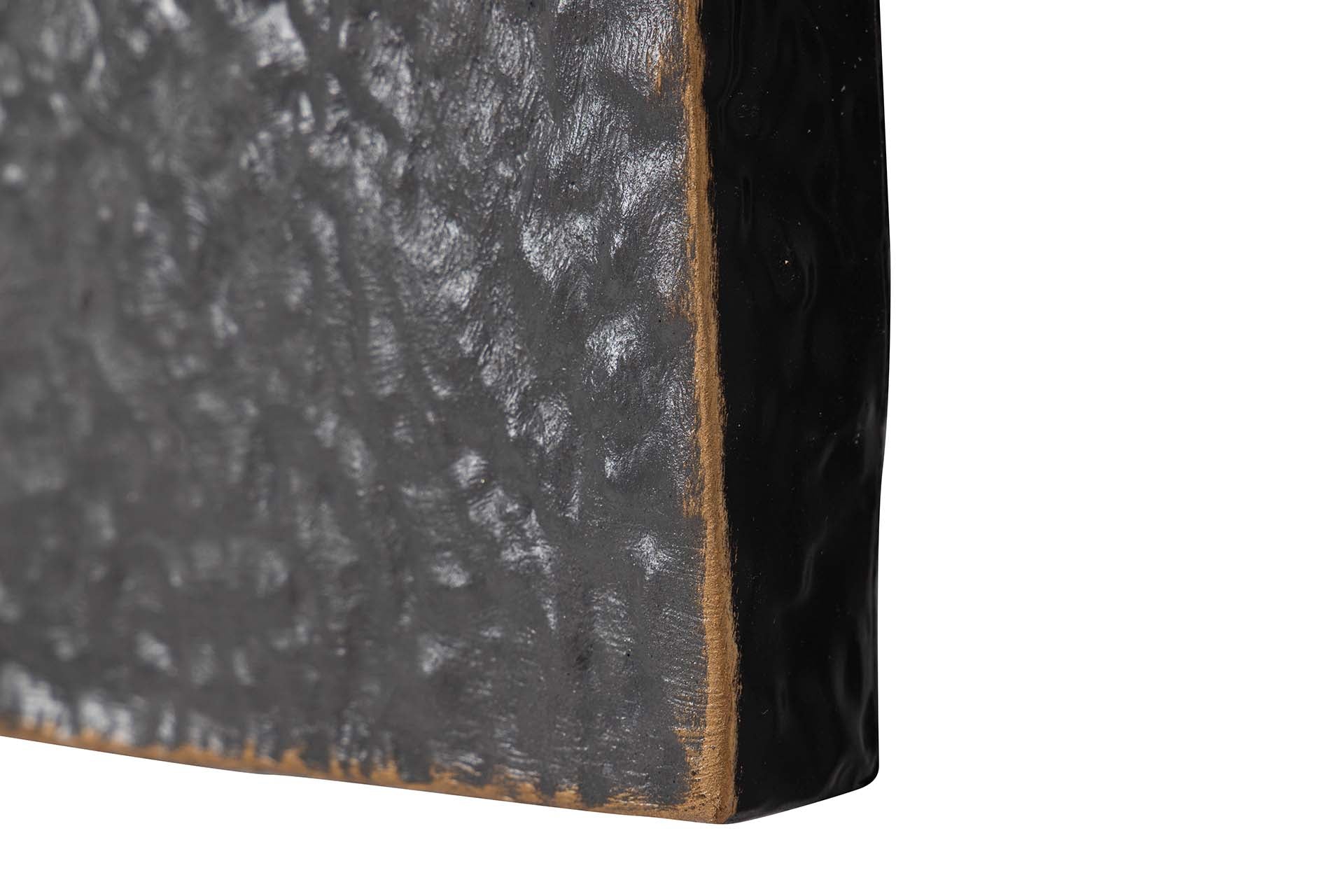 DECORAÇÃO DE PAREDE DE METAL PRETO CINZA 51x7x74 CM