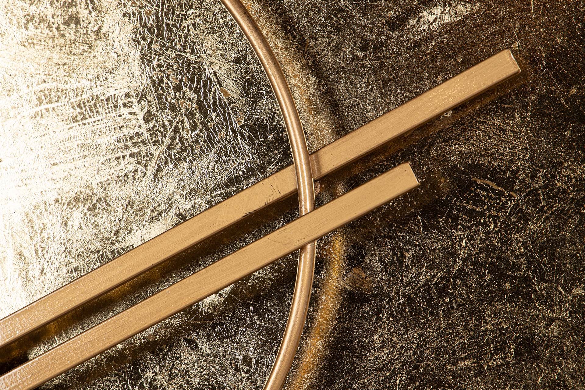 DECORAÇÃO DE PAREDE DE METAL PRETO DOURADO 83x8x53 CM