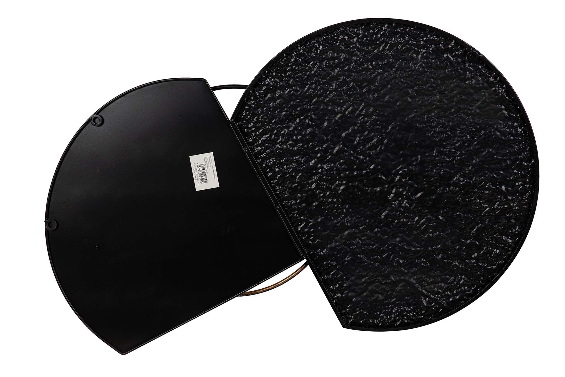 DECORAÇÃO DE PAREDE DE METAL PRETO DOURADO 83x8x53 CM