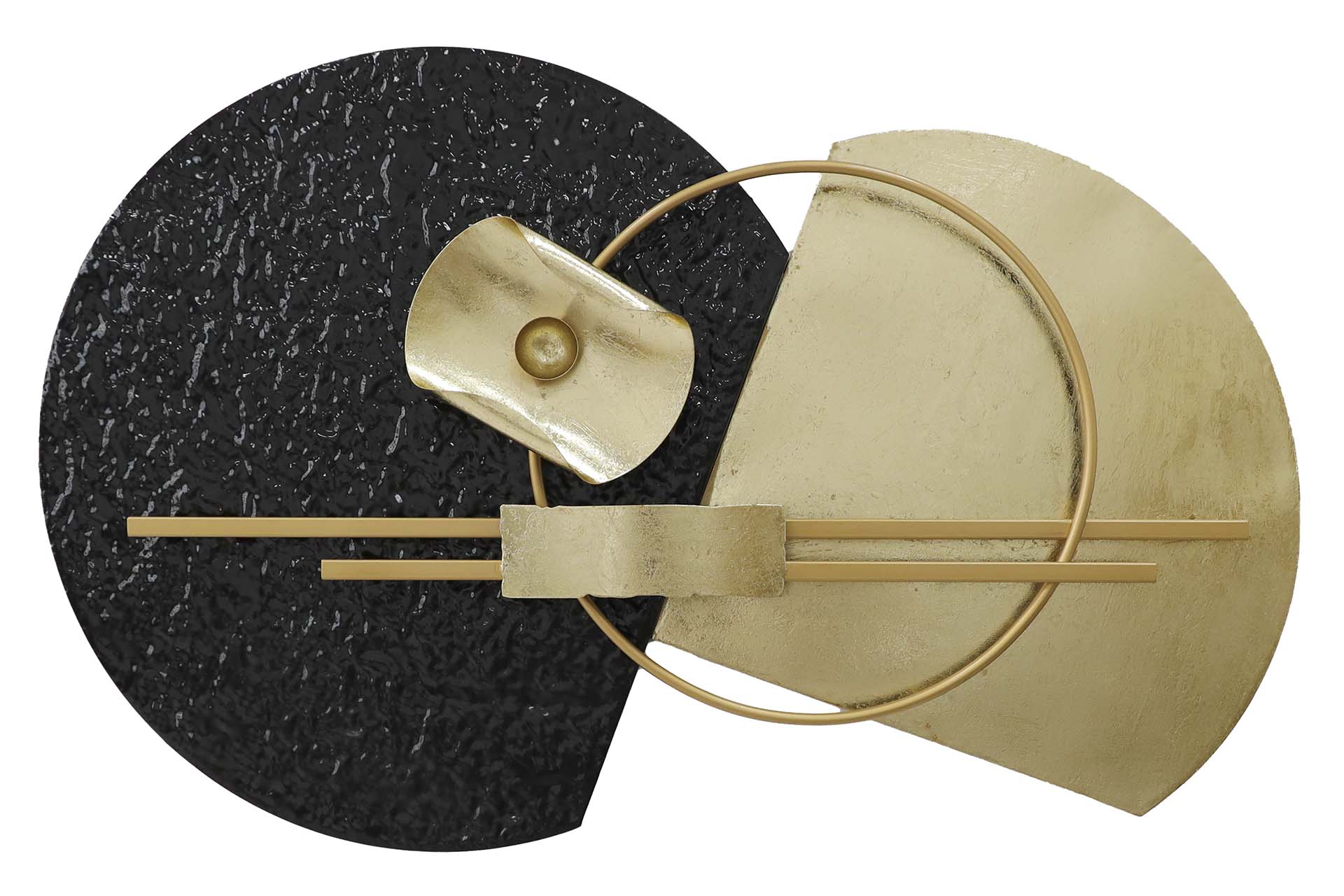GOLD BLACK METAL WALL DECORATION 83x8x53 CM