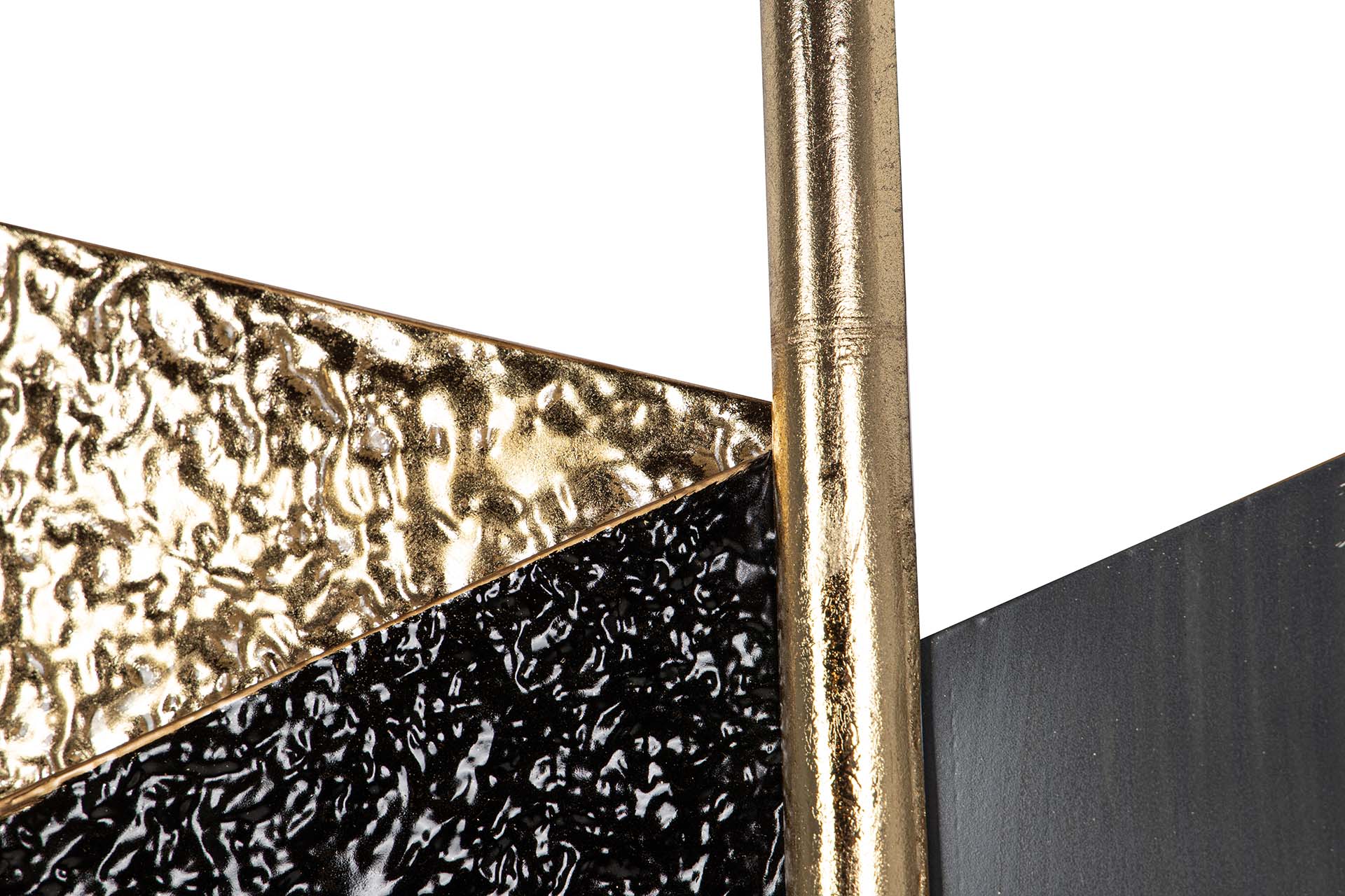 DECORAÇÃO DE PAREDE DE METAL PRETO DOURADO 98x5x88 CM