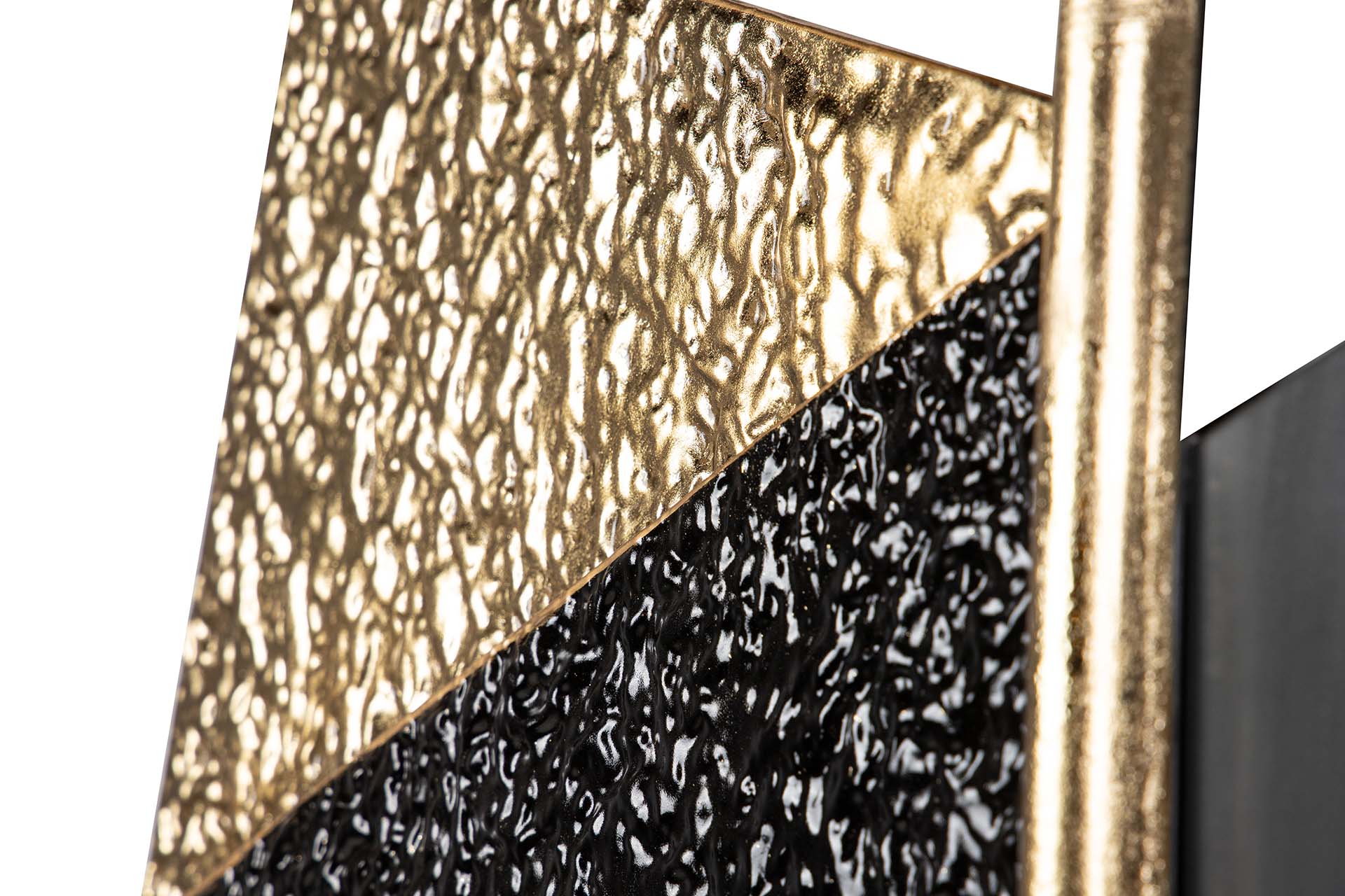 DECORAÇÃO DE PAREDE DE METAL PRETO DOURADO 98x5x88 CM