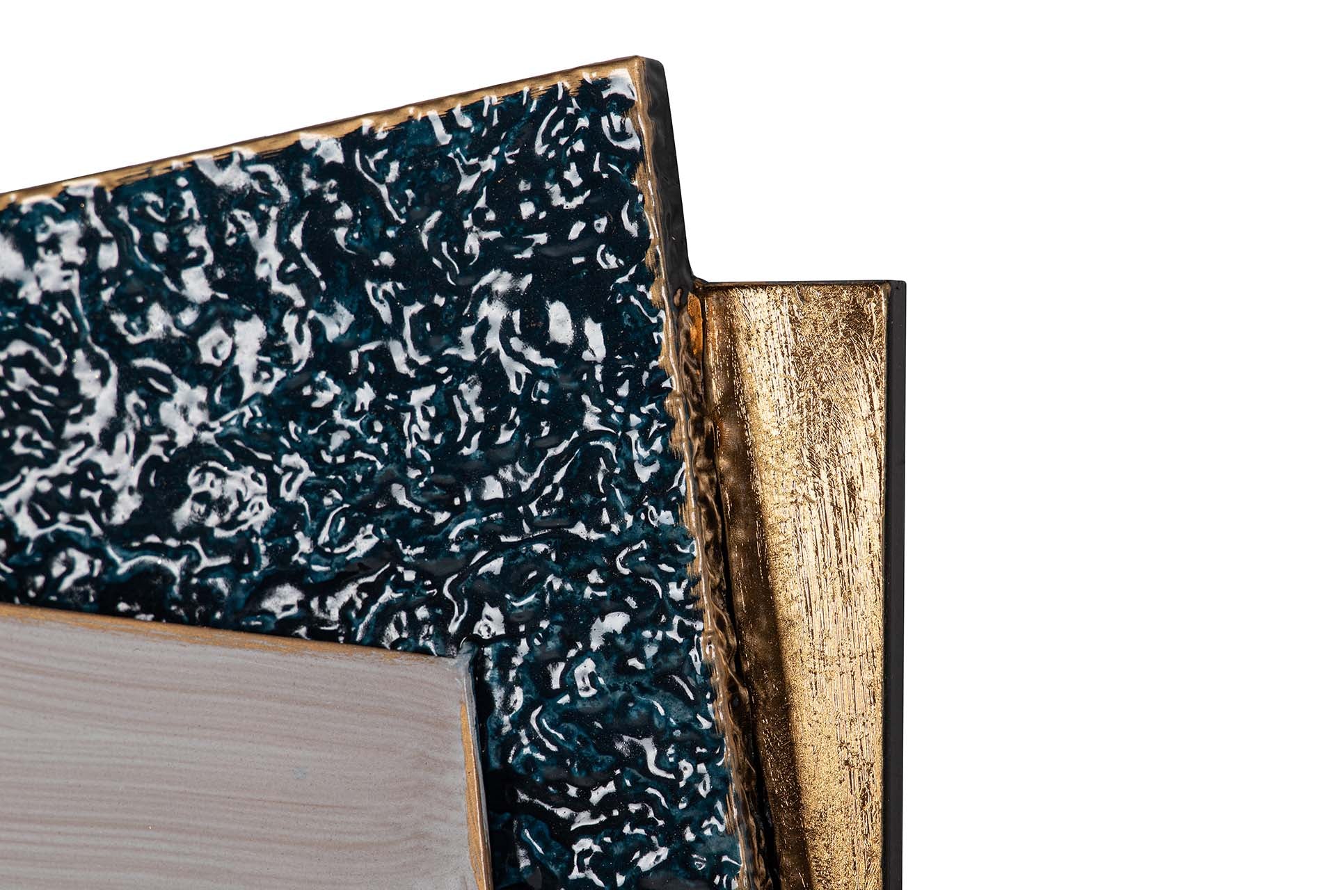 ORNAMENTO DE PAREDE DE METAL CINZA DOURADO 88x6x104 CM