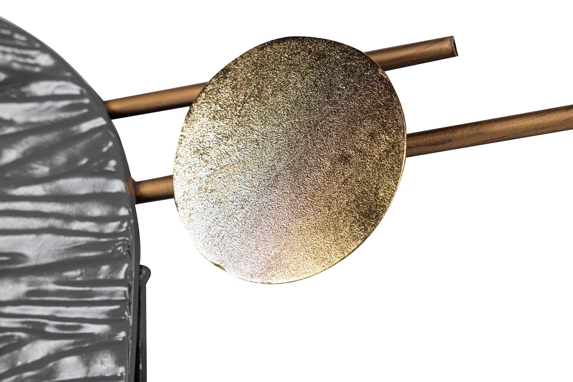 ORNAMENTO DE PAREDE DE METAL PRETO CINZA 91x5x50 CM