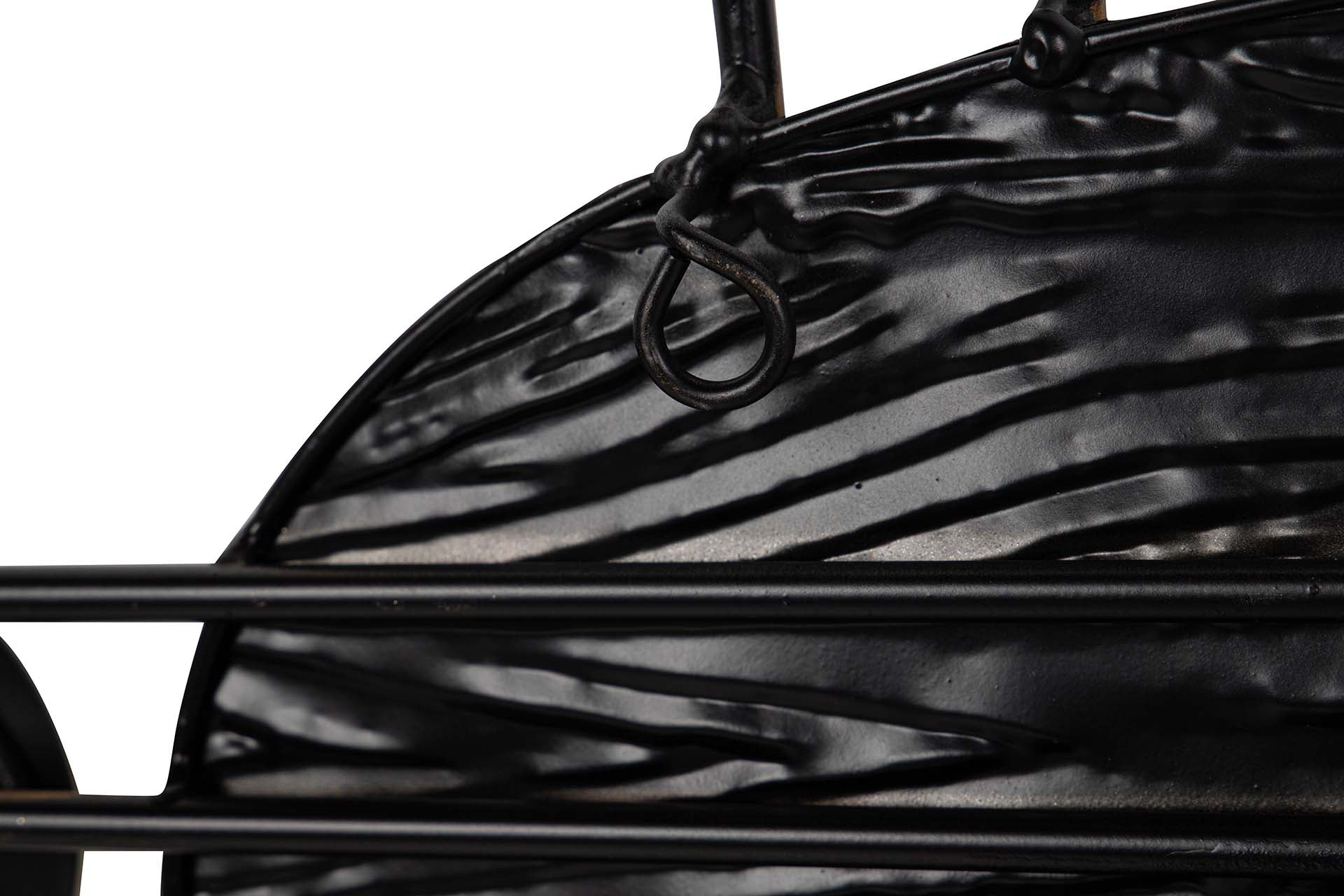 ORNAMENTO DE PAREDE DE METAL PRETO CINZA 91x5x50 CM