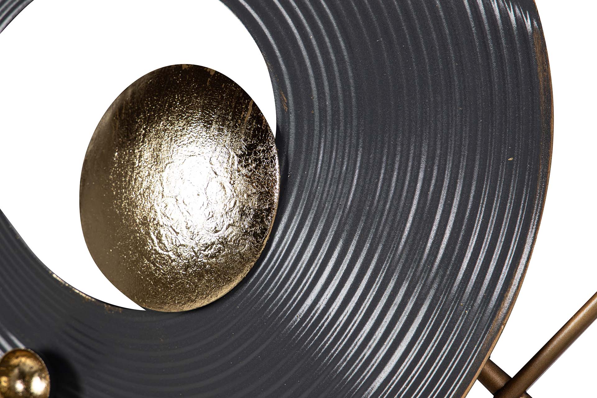 ORNAMENTO DE PAREDE DE METAL PRETO DOURADO 91x5x50 CM