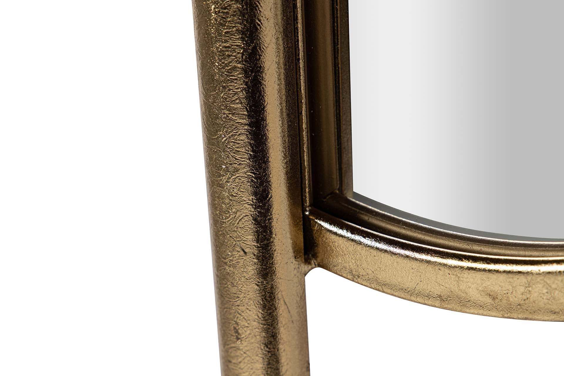 DECORAÇÃO DE PAREDE DE METAL COM ESPELHO PRETO E DOURADO 39x3x90 CM