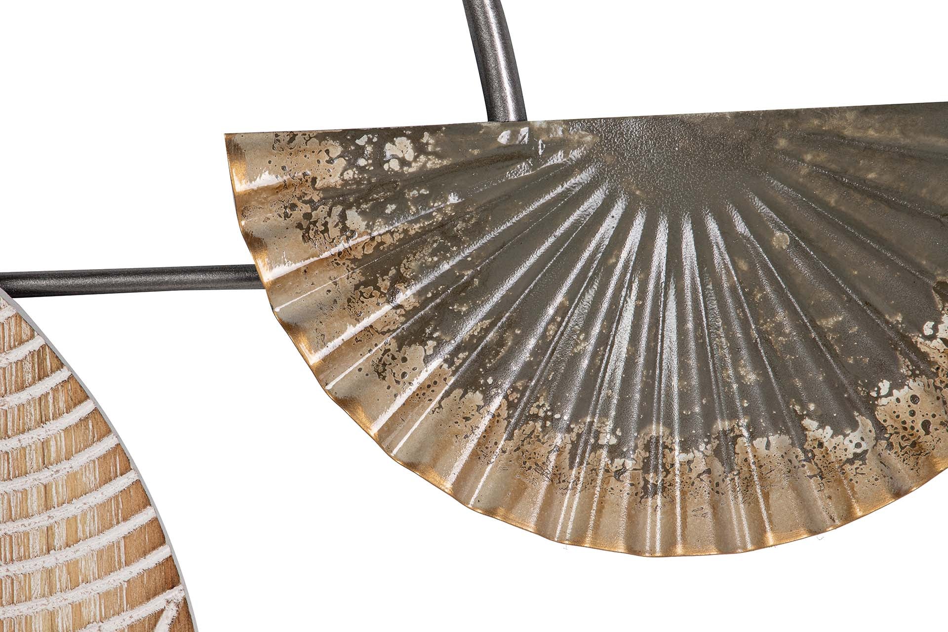 DECORAÇÃO DE PAREDE DE METAL MARROM DOURADO 84x5x67 CM